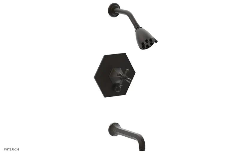 Phylrich LE VERRE & LA CROSSE Pressure Balance Tub and Shower Set - Cross Handle by Phylrich