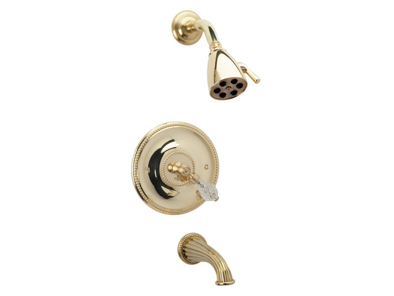 polished brass shower set