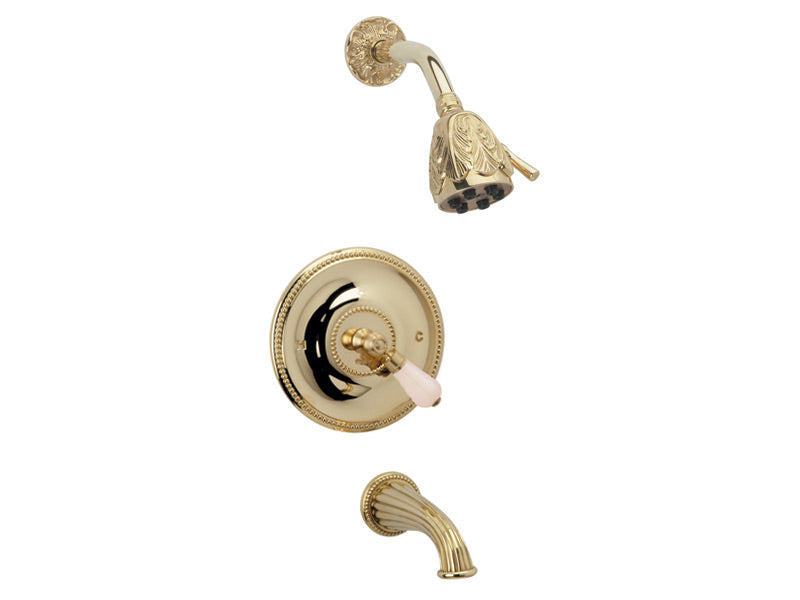 polished brass shower set