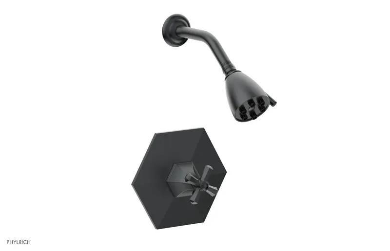 Phylrich LE VERRE & LA CROSSE Pressure Balance Shower Set - Cross Handle by Phylrich