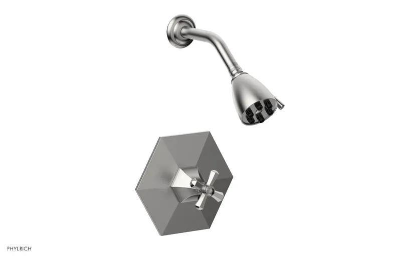 Phylrich LE VERRE & LA CROSSE Pressure Balance Shower Set - Cross Handle by Phylrich
