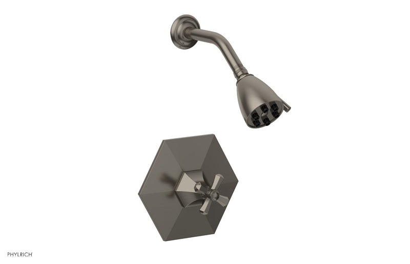 Phylrich LE VERRE & LA CROSSE Pressure Balance Shower Set - Cross Handle