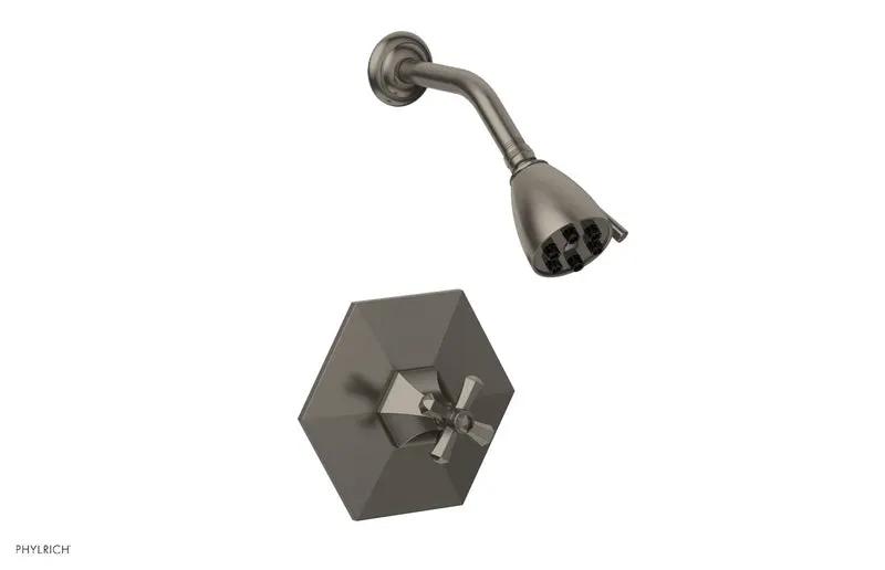 Phylrich LE VERRE & LA CROSSE Pressure Balance Shower Set - Cross Handle by Phylrich