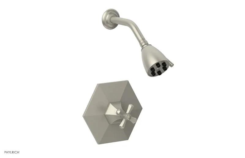 Phylrich LE VERRE & LA CROSSE Pressure Balance Shower Set - Cross Handle by Phylrich