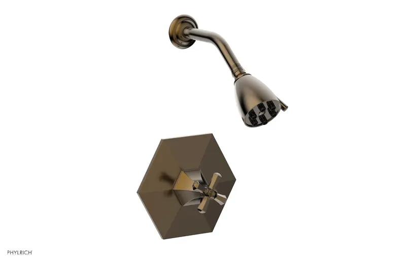 Phylrich LE VERRE & LA CROSSE Pressure Balance Shower Set - Cross Handle by Phylrich
