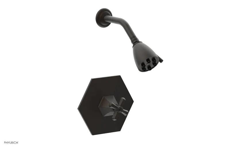 Phylrich LE VERRE & LA CROSSE Pressure Balance Shower Set - Cross Handle by Phylrich