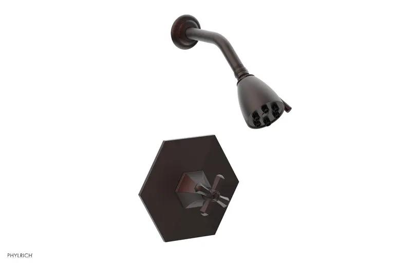 Phylrich LE VERRE & LA CROSSE Pressure Balance Shower Set - Cross Handle by Phylrich