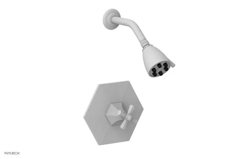 Phylrich LE VERRE & LA CROSSE Pressure Balance Shower Set - Cross Handle by Phylrich