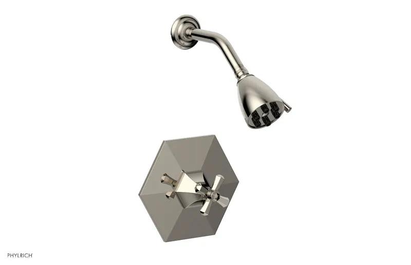 Phylrich LE VERRE & LA CROSSE Pressure Balance Shower Set - Cross Handle by Phylrich