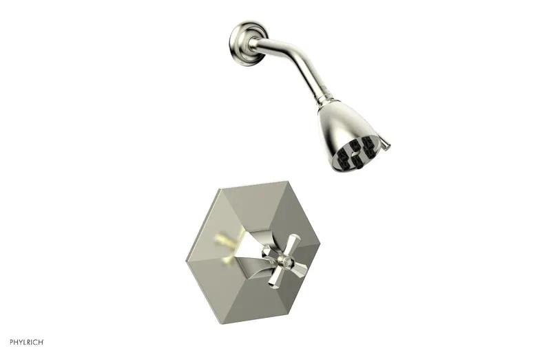 Phylrich LE VERRE & LA CROSSE Pressure Balance Shower Set - Cross Handle by Phylrich