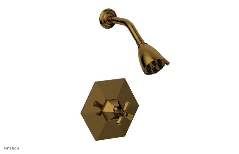 Phylrich LE VERRE & LA CROSSE Pressure Balance Shower Set - Cross Handle by Phylrich