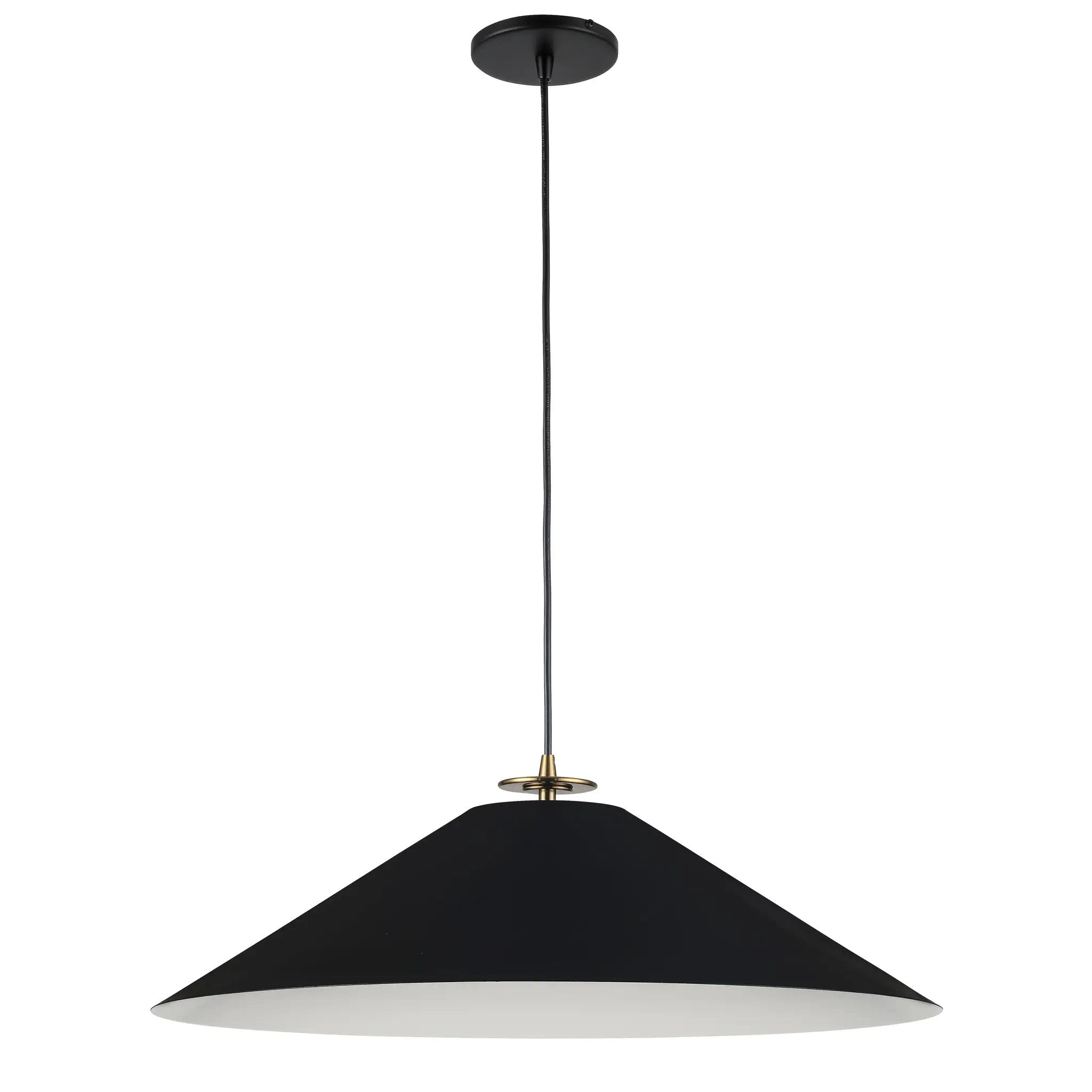 aged brass and matte black pendants