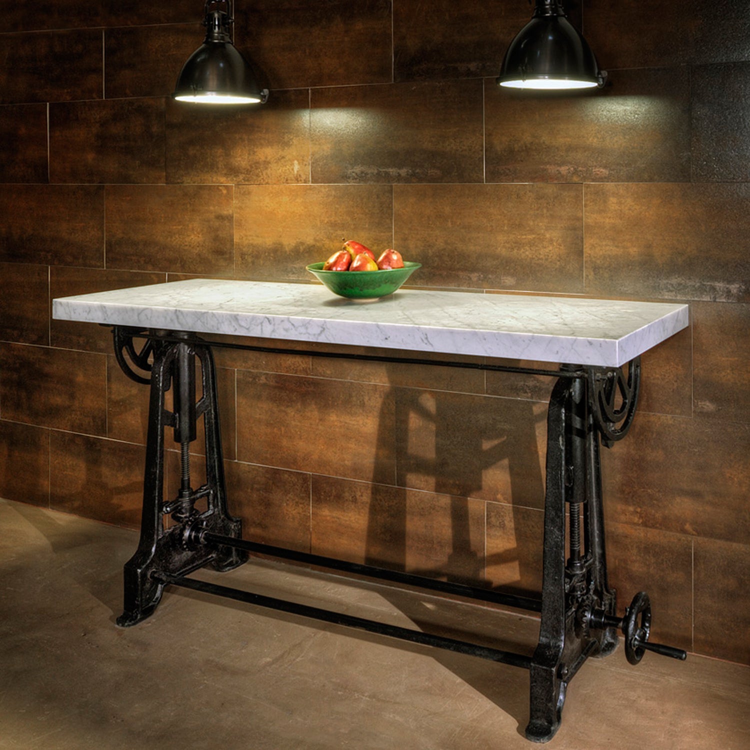 cast iron/luna bianca console