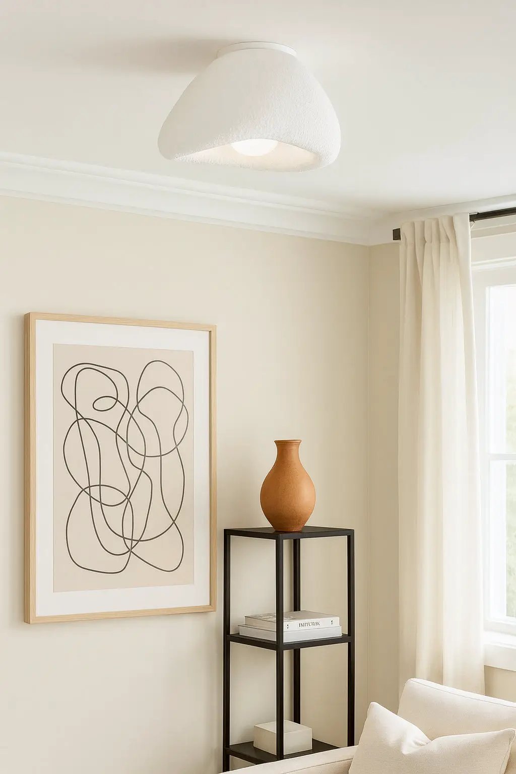 matte white flush mount