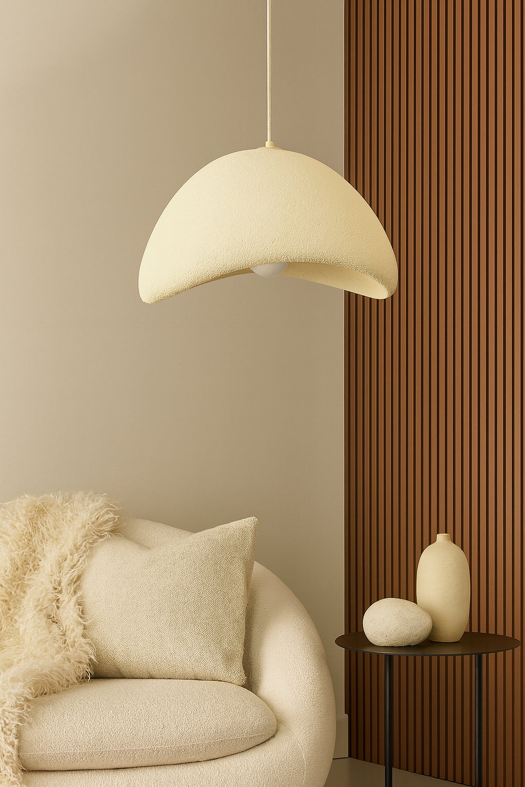 matte beige pendant light