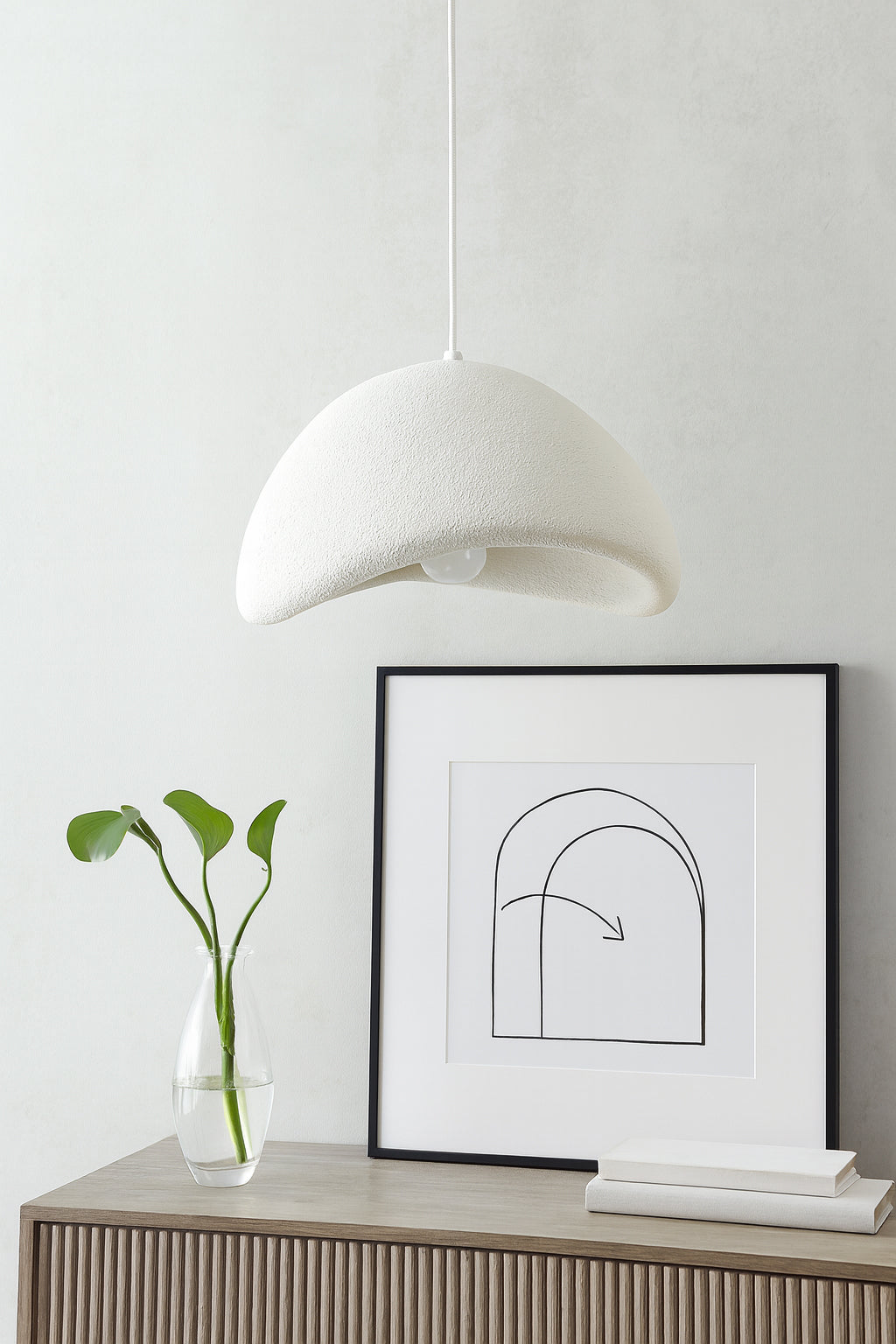 matte linen pendant light