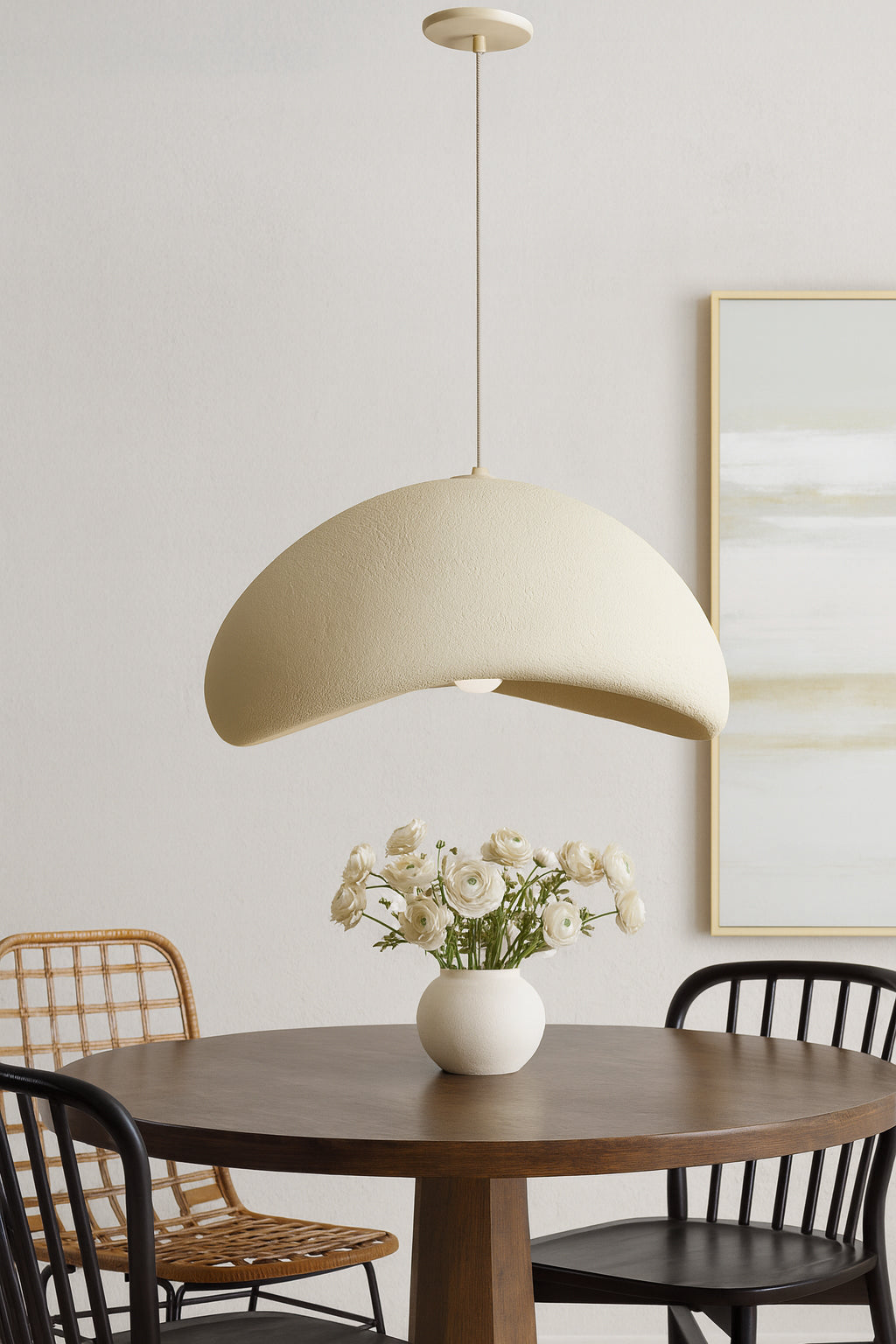 matte beige pendant light