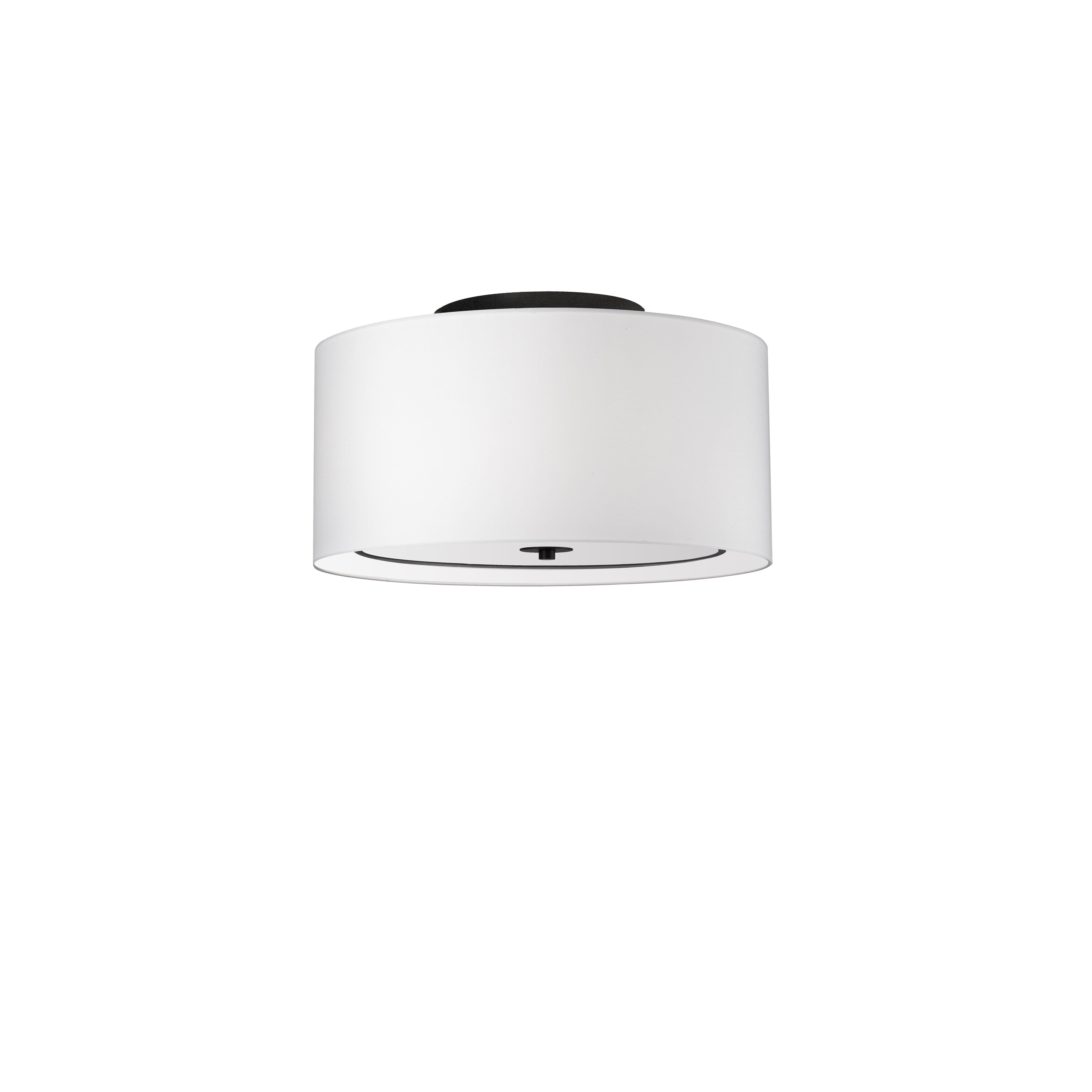 matte black with white shade flush mount