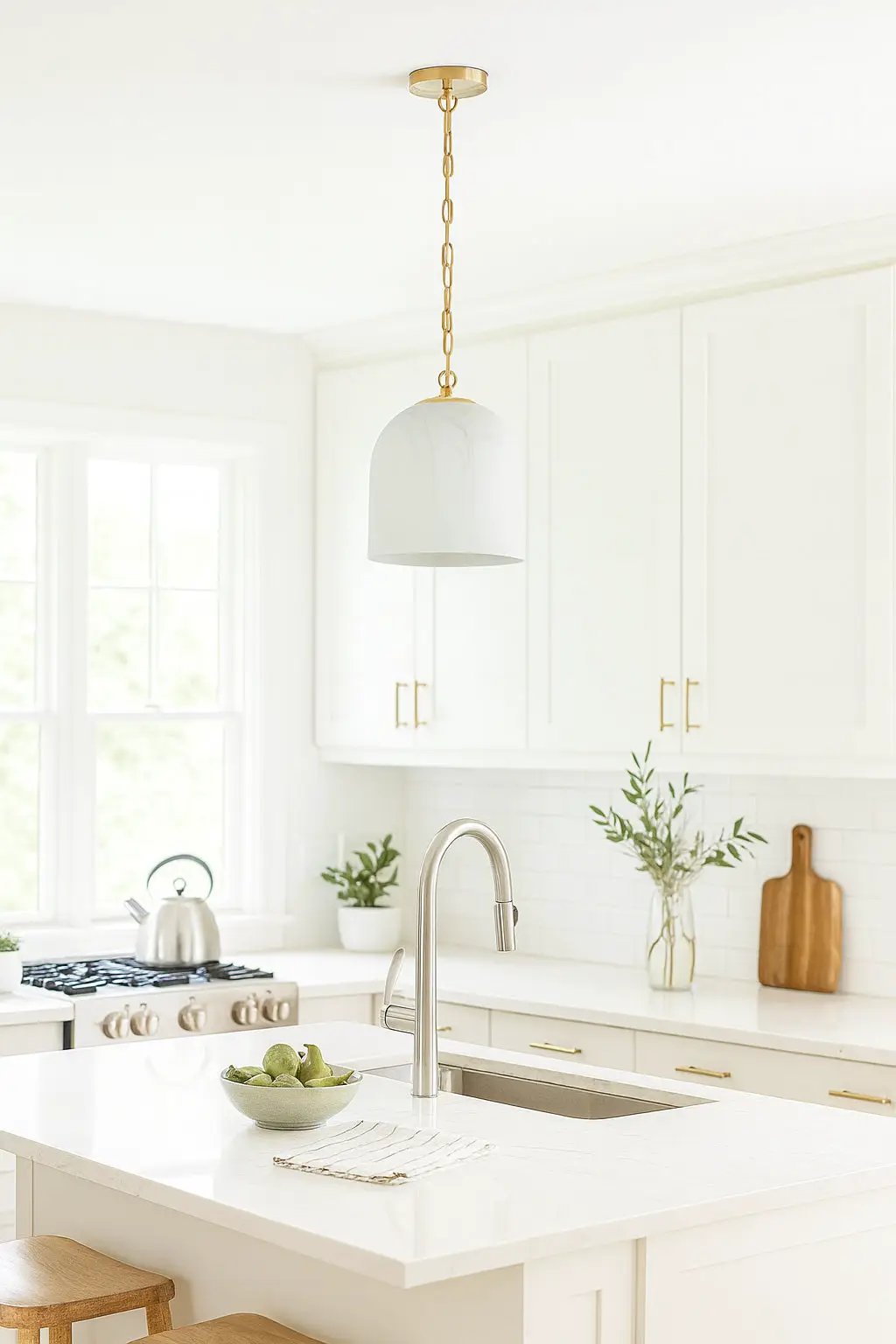 aged brass pendant light