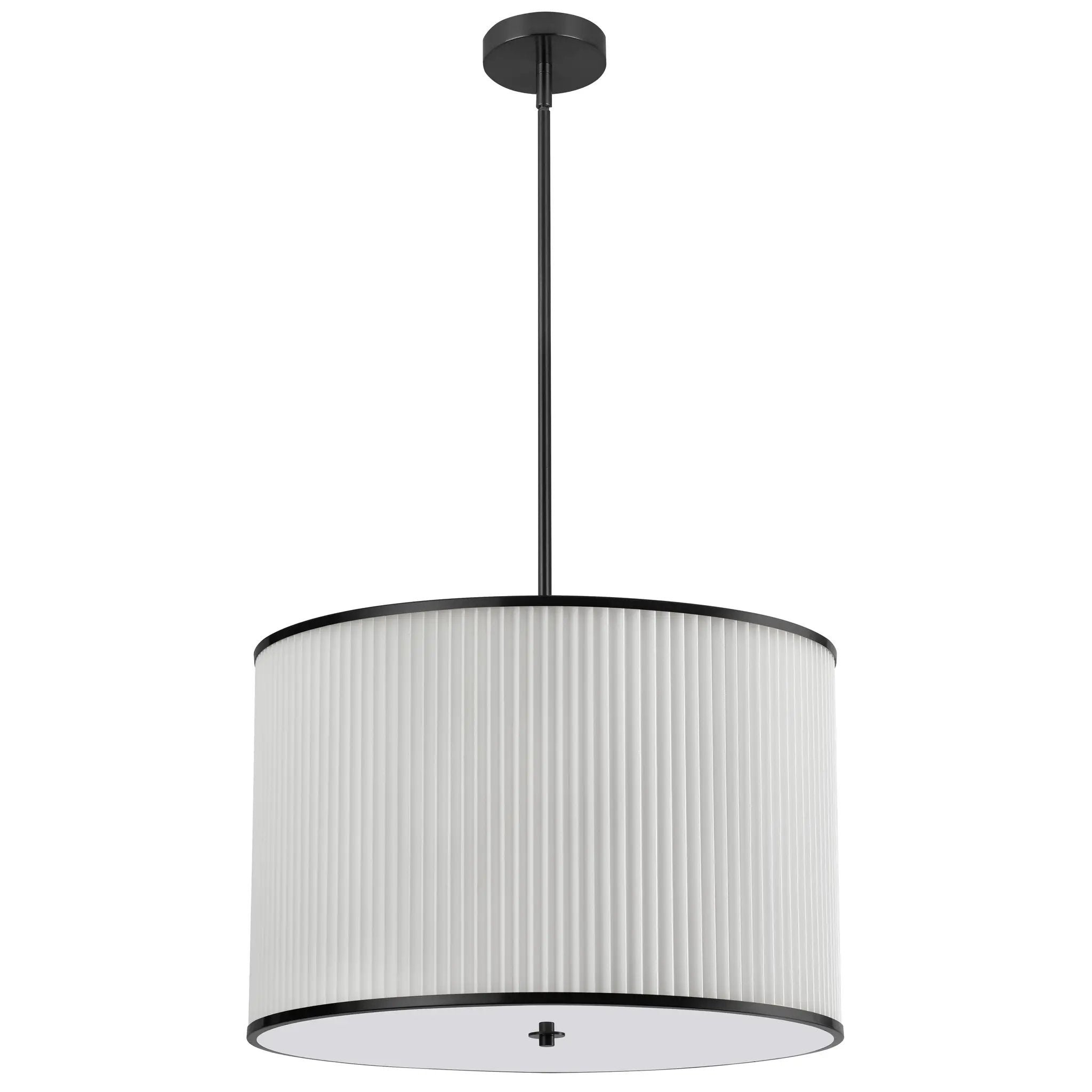 Dainolite 4 Light Incandescent Pendant with White Pleated Shade by Dainolite