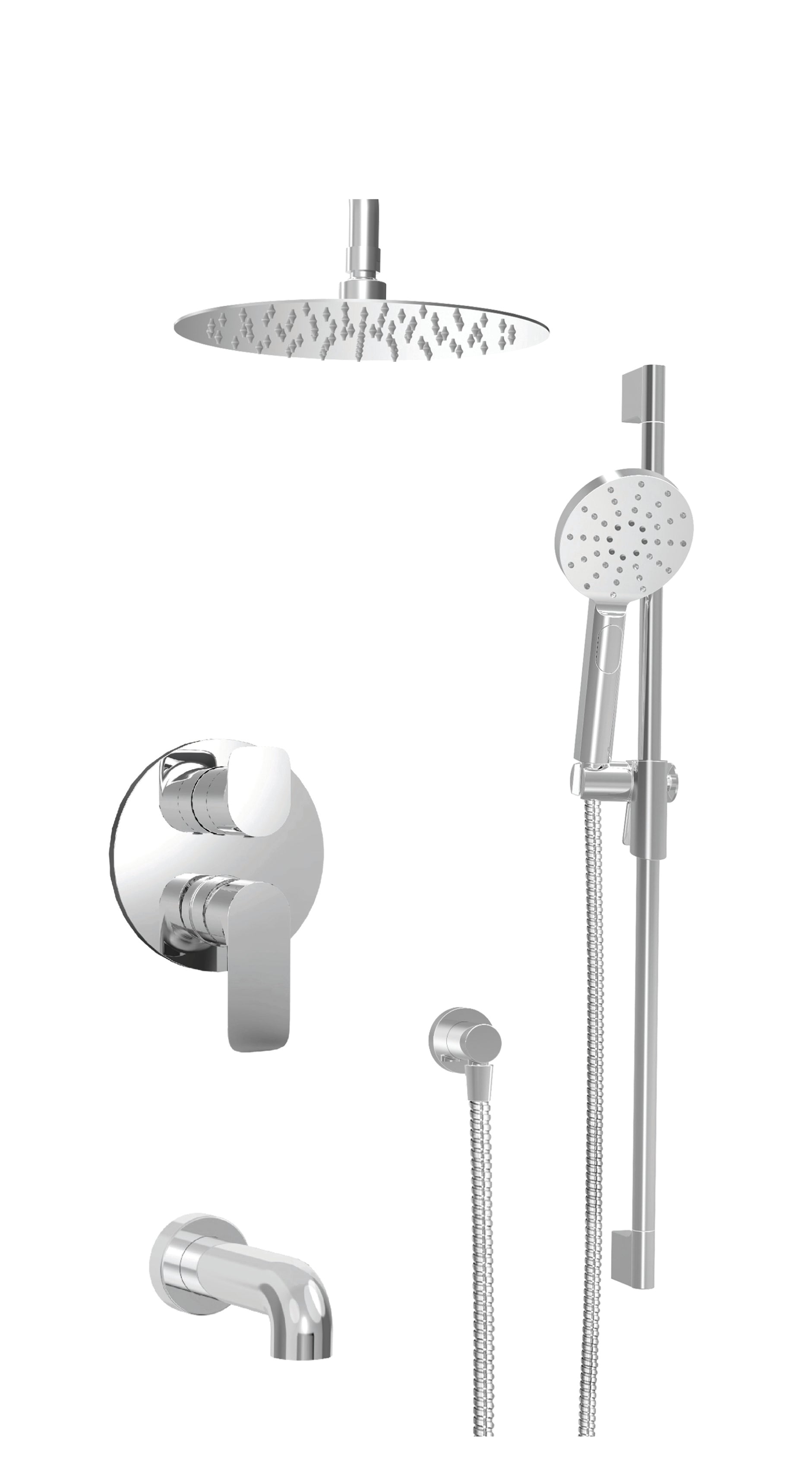 chrome shower kit