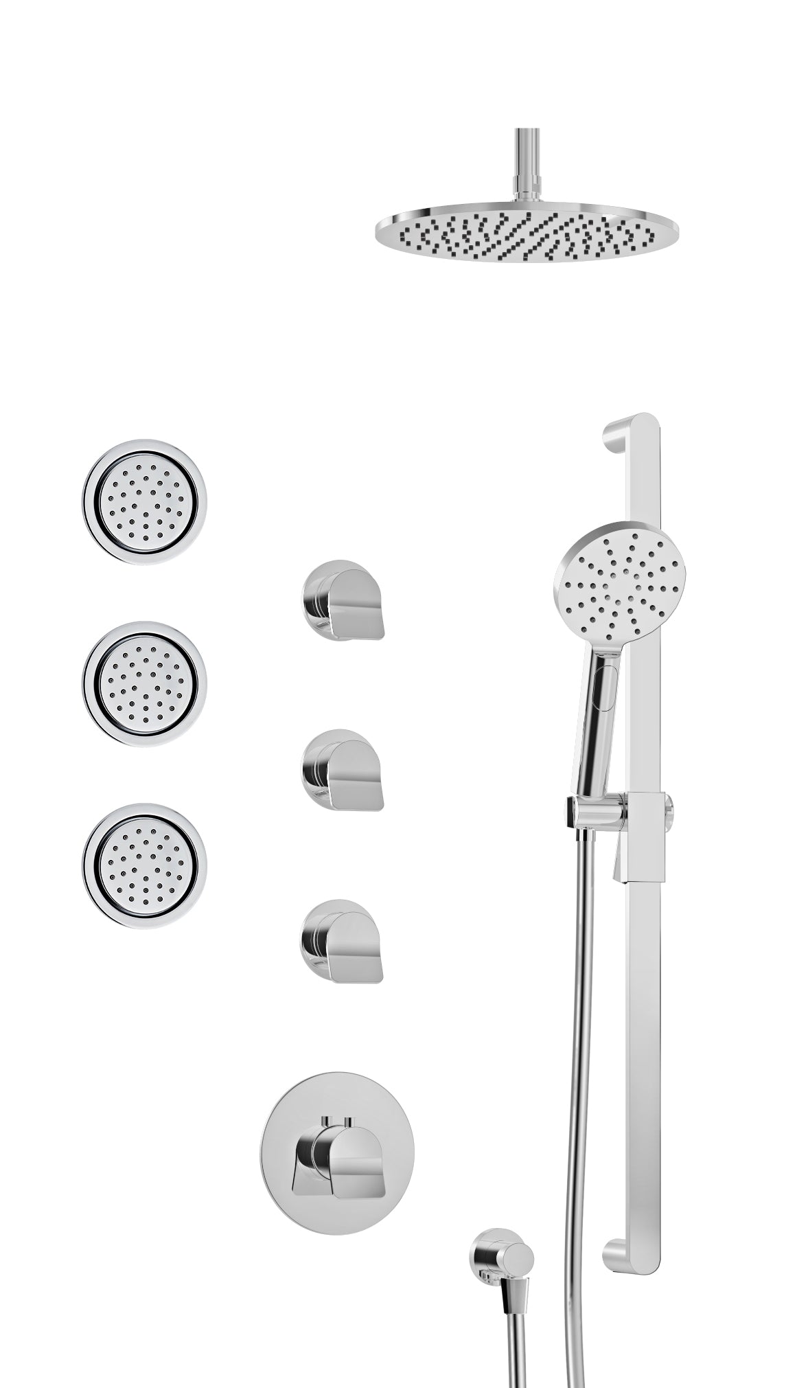 chrome thermostatic shower kit