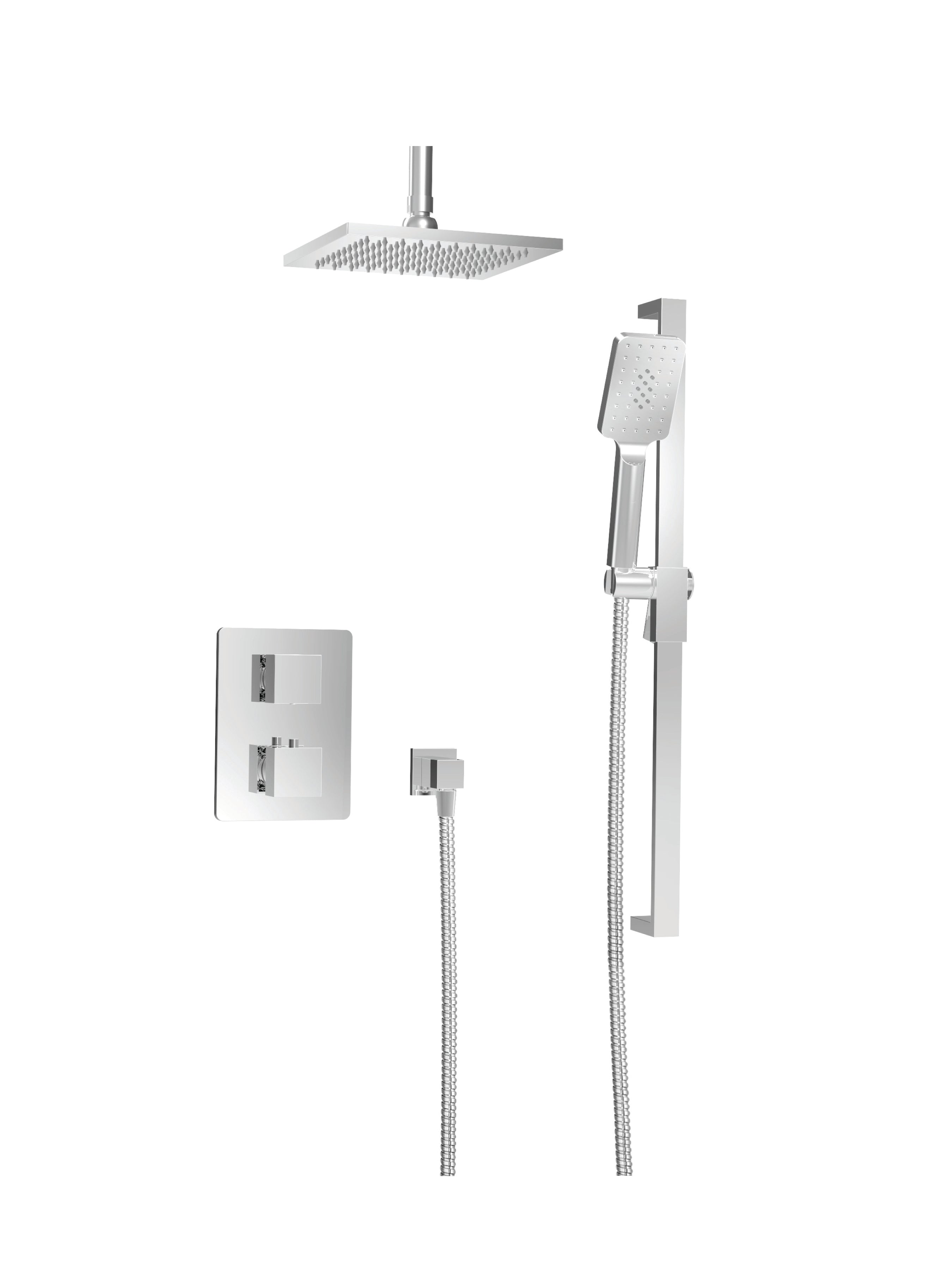 chrome thermostatic shower kit
