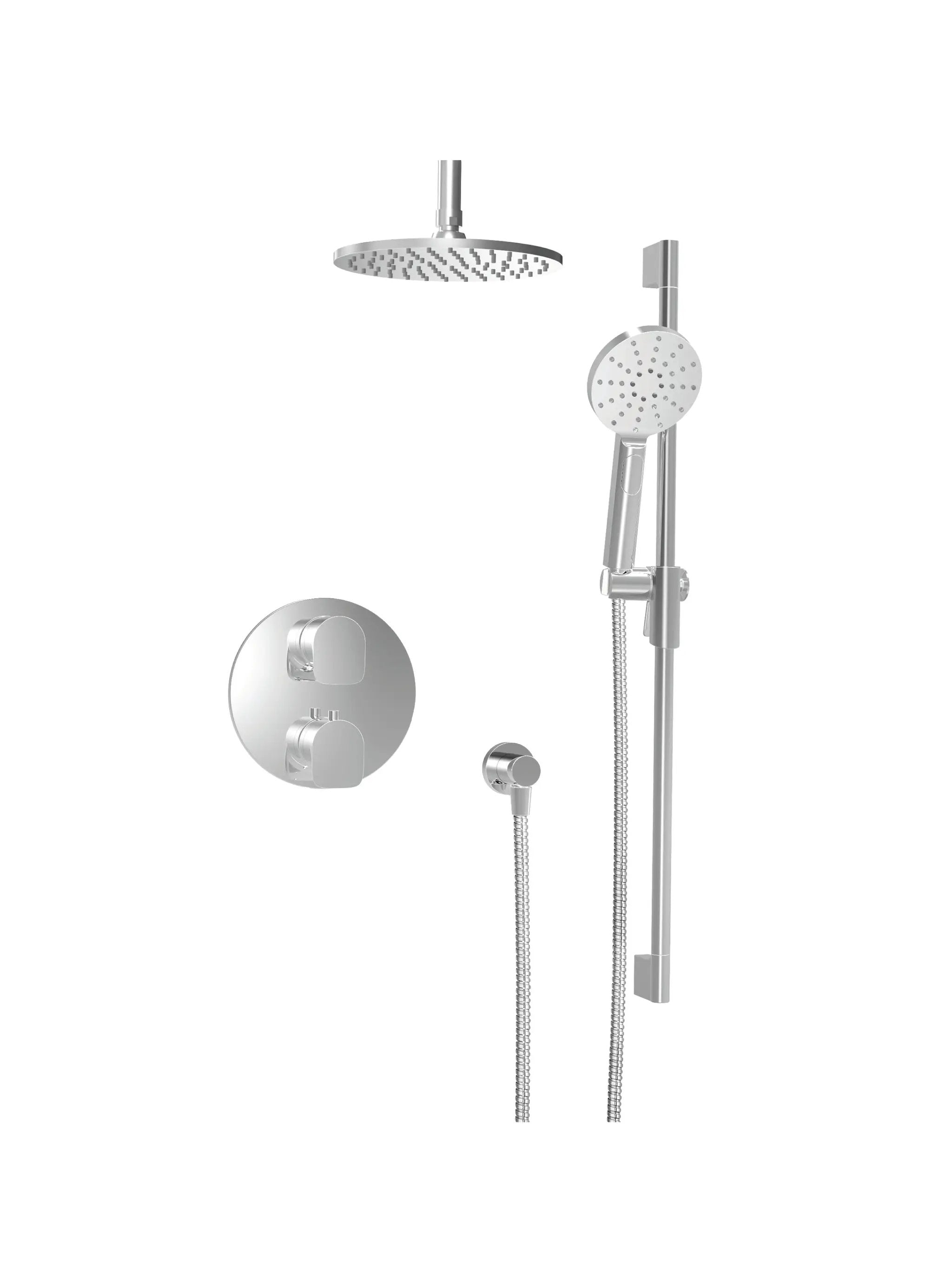 chrome thermostatic shower kit