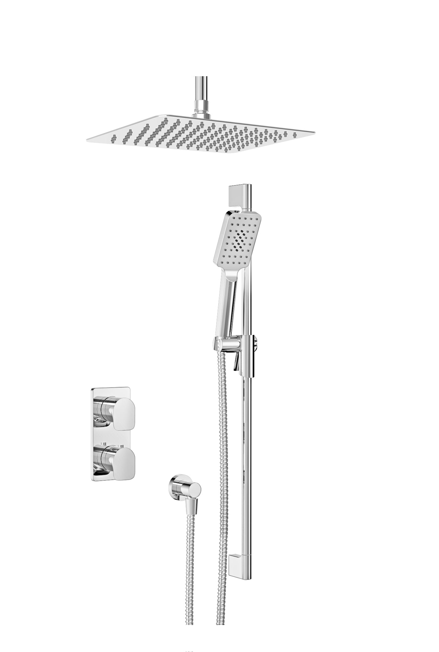chrome thermostatic shower kit