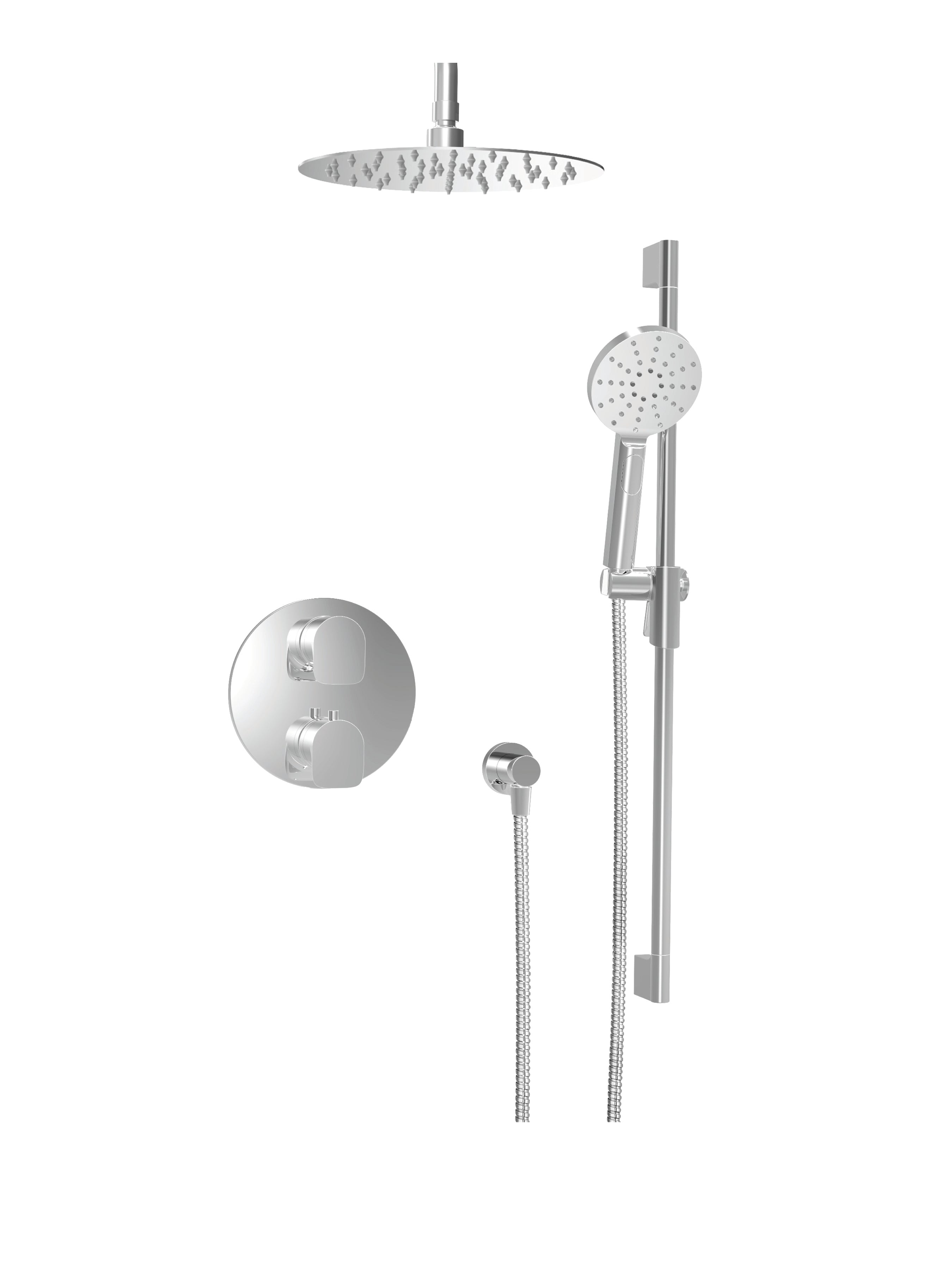 chrome thermostatic shower kit