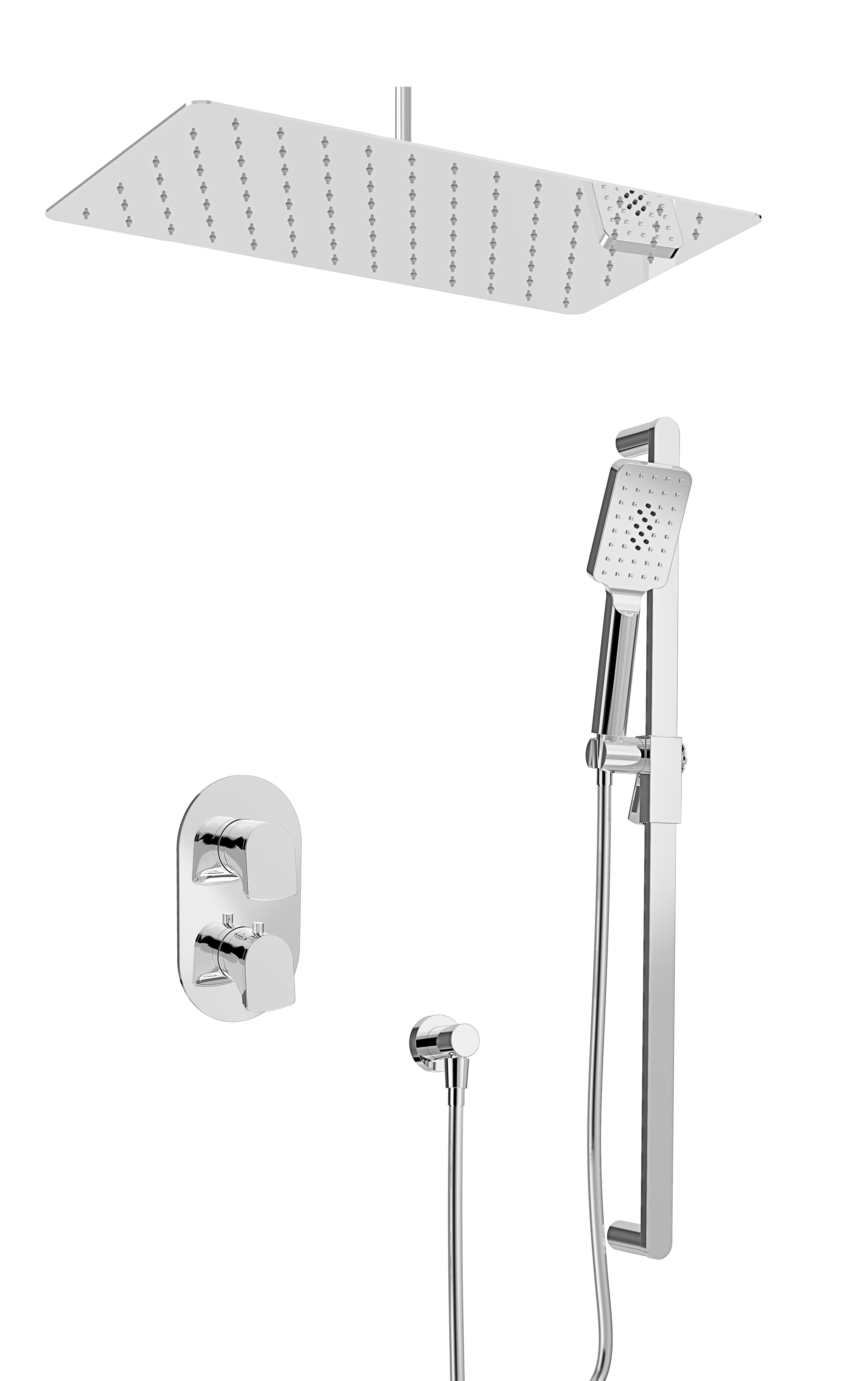 chrome thermostatic shower kit