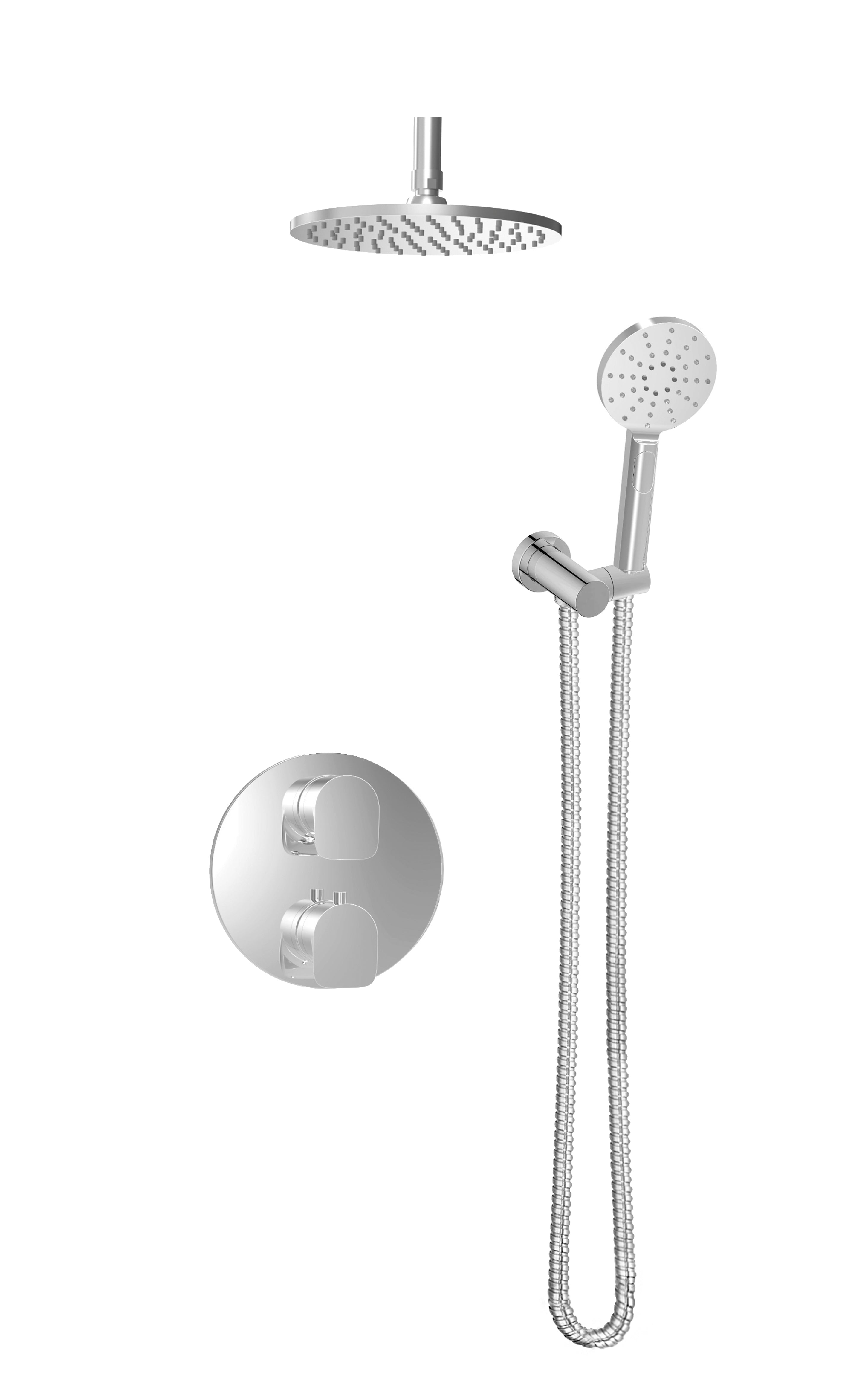 chrome thermostatic shower kit