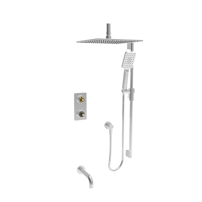 chrome thermostatic shower kit