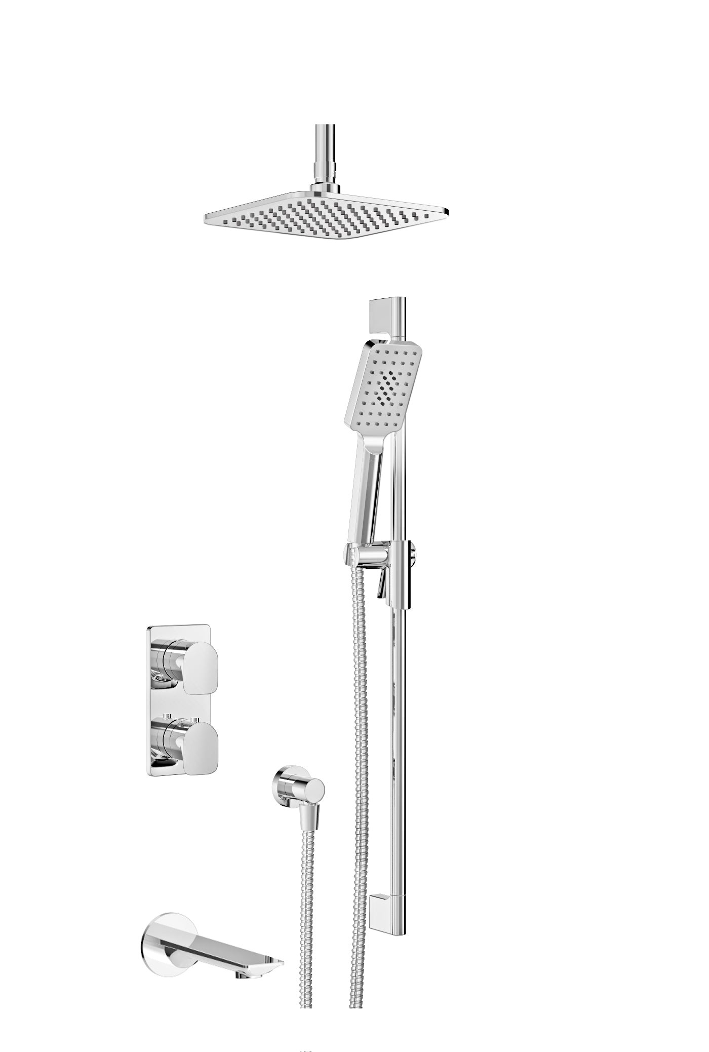 chrome thermostatic shower kit