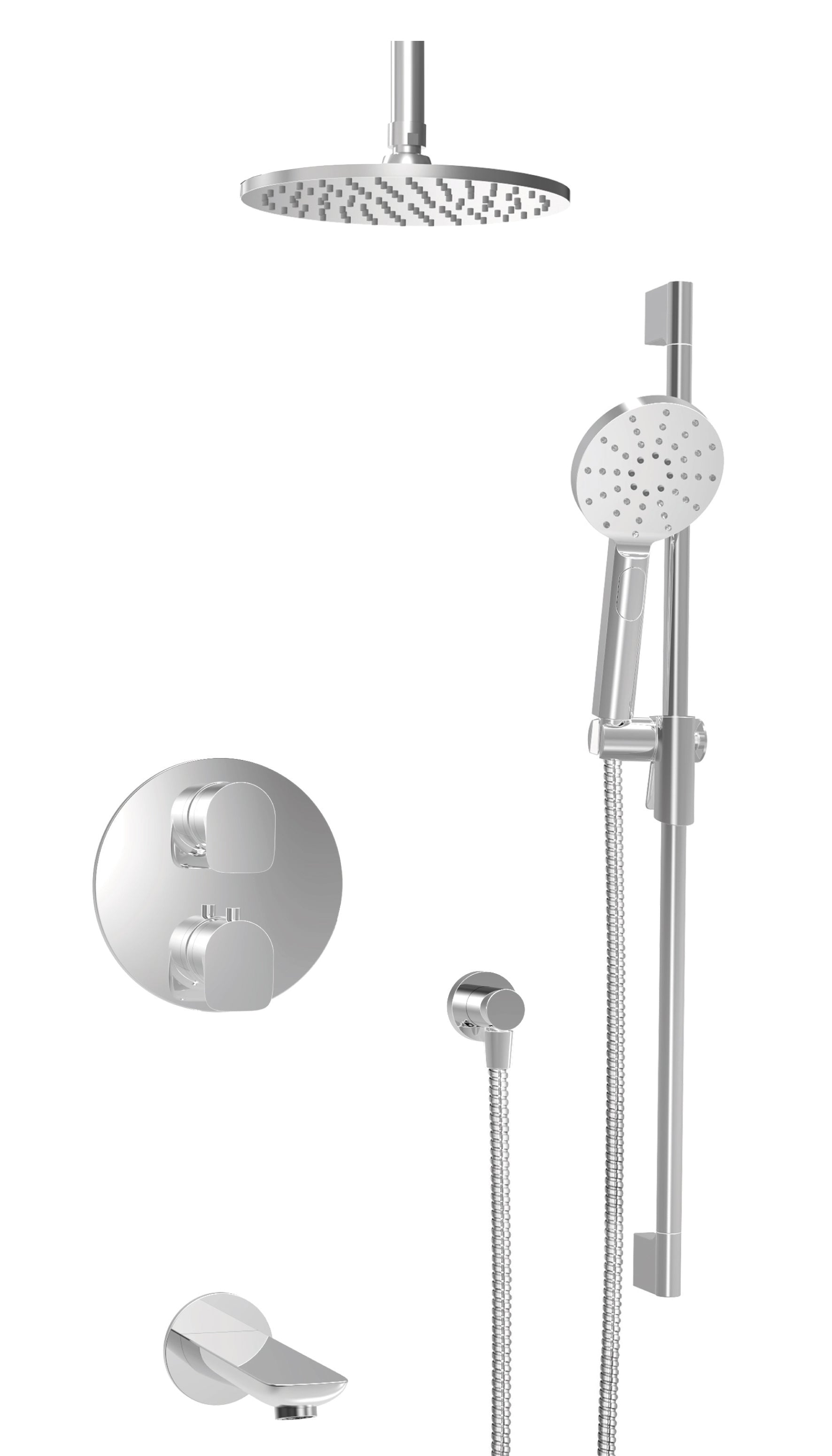 chrome thermostatic shower kit