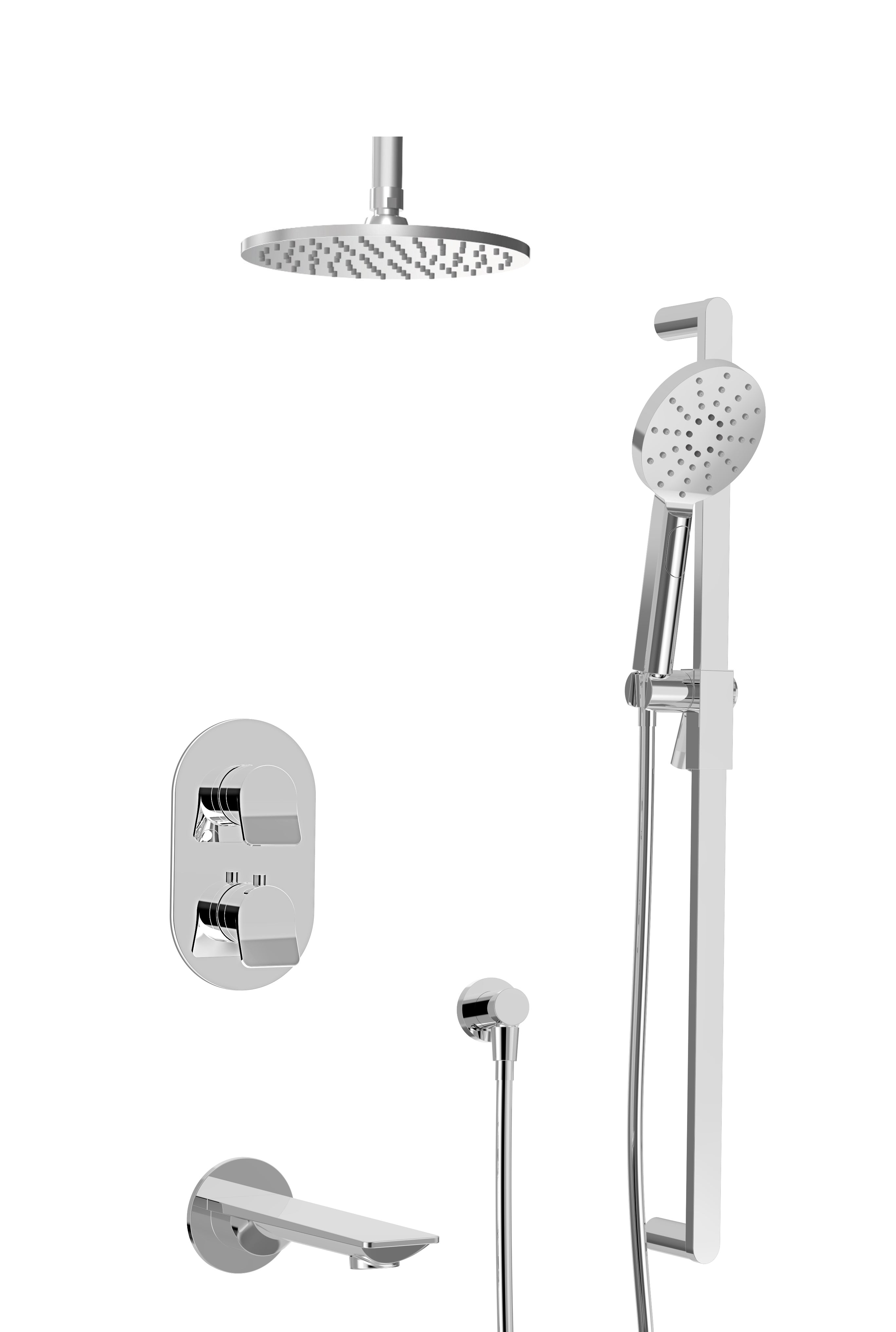 chrome thermostatic shower kit
