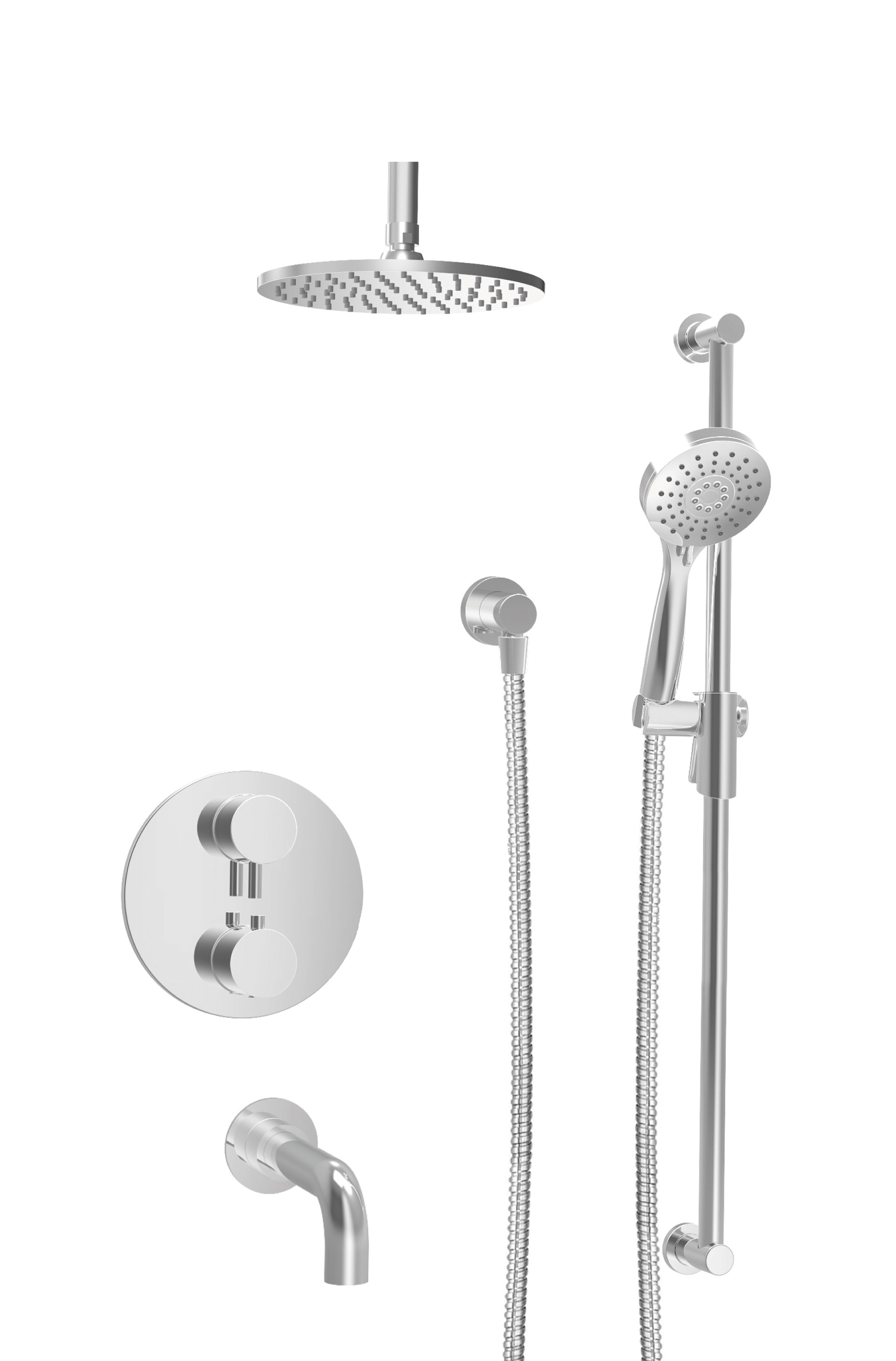chrome thermostatic shower kit