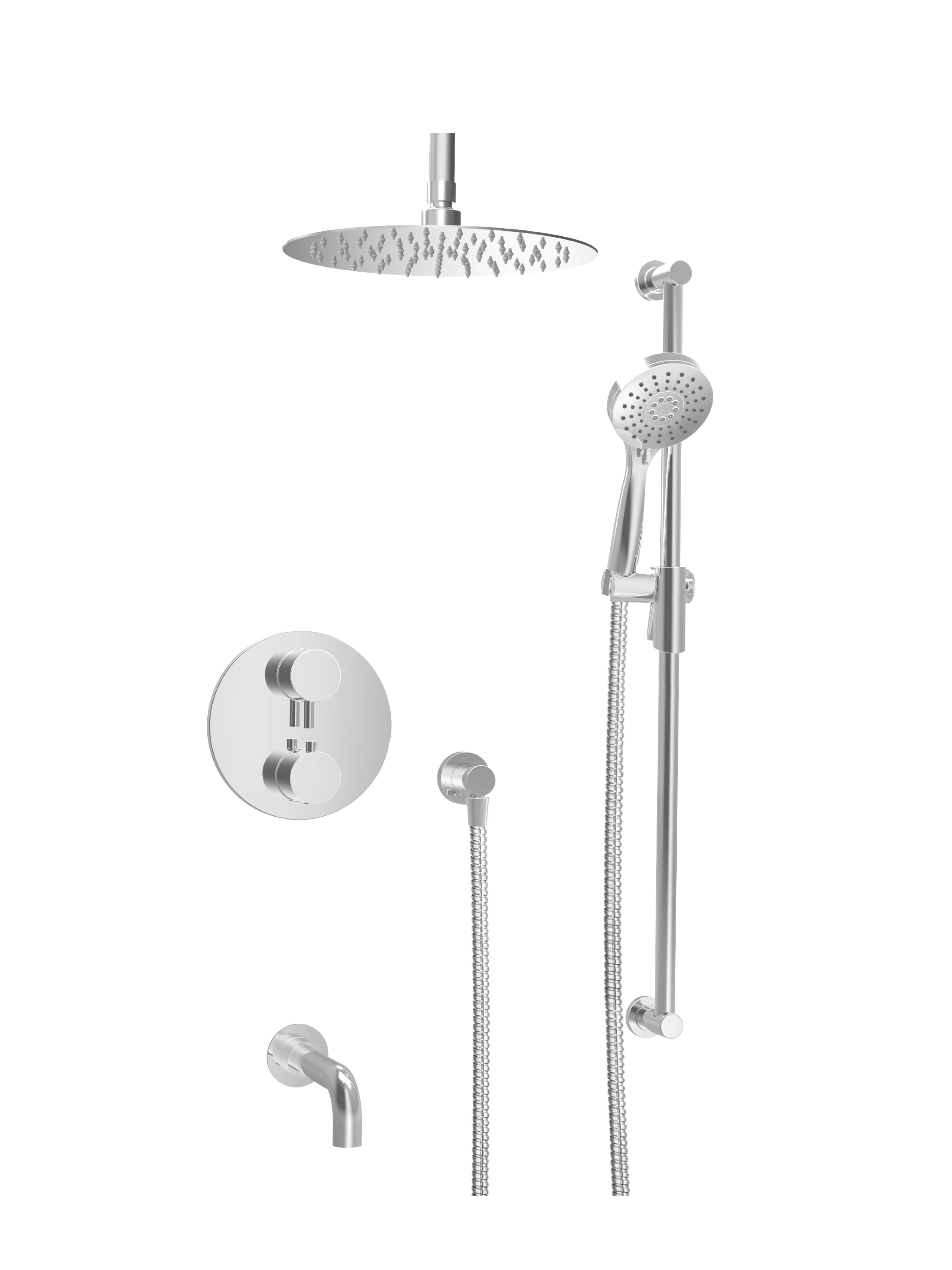 chrome thermostatic shower kit