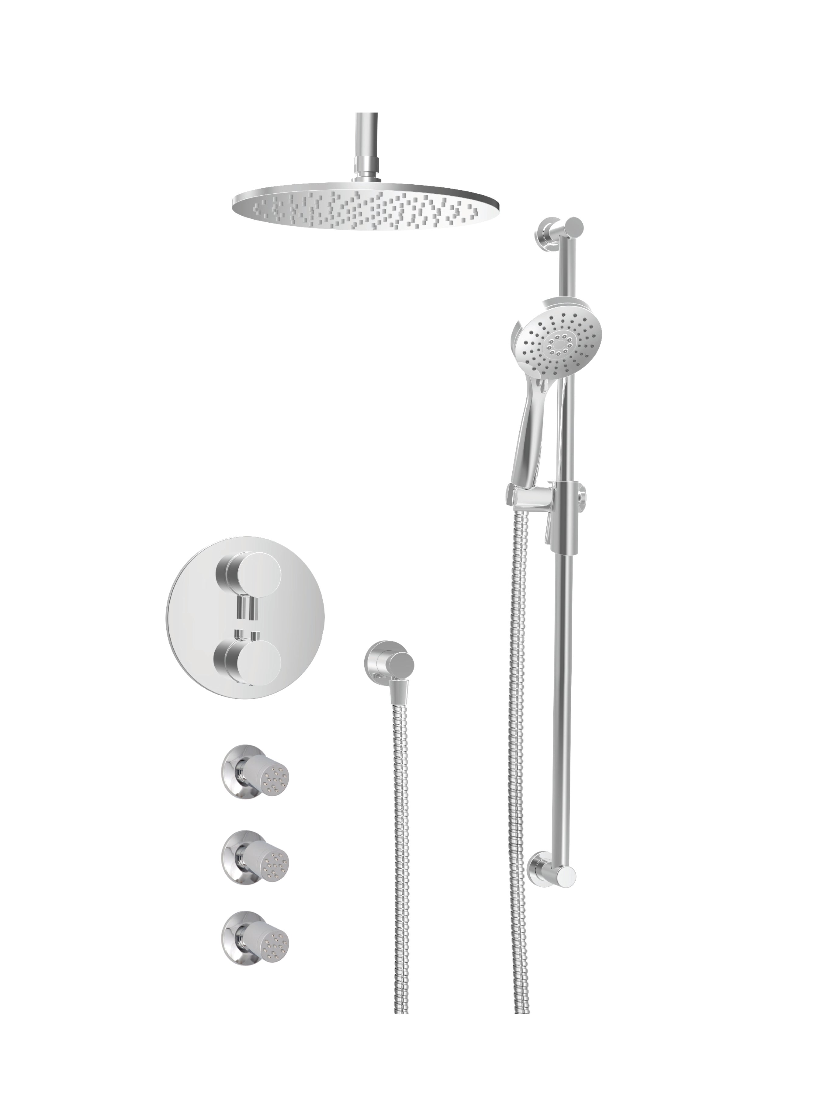 chrome thermostatic shower kit