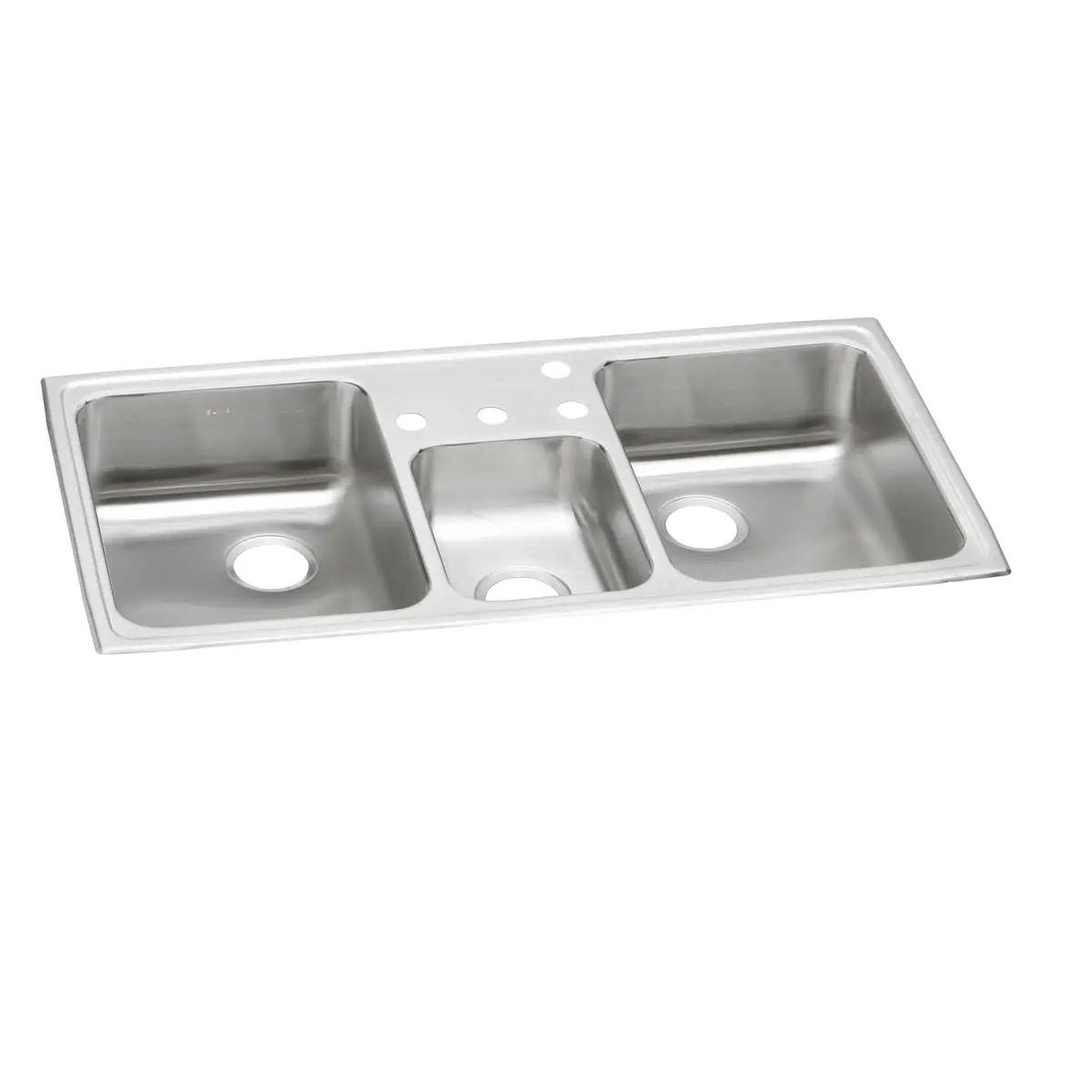 brushed satin triple bowl drop-in sink