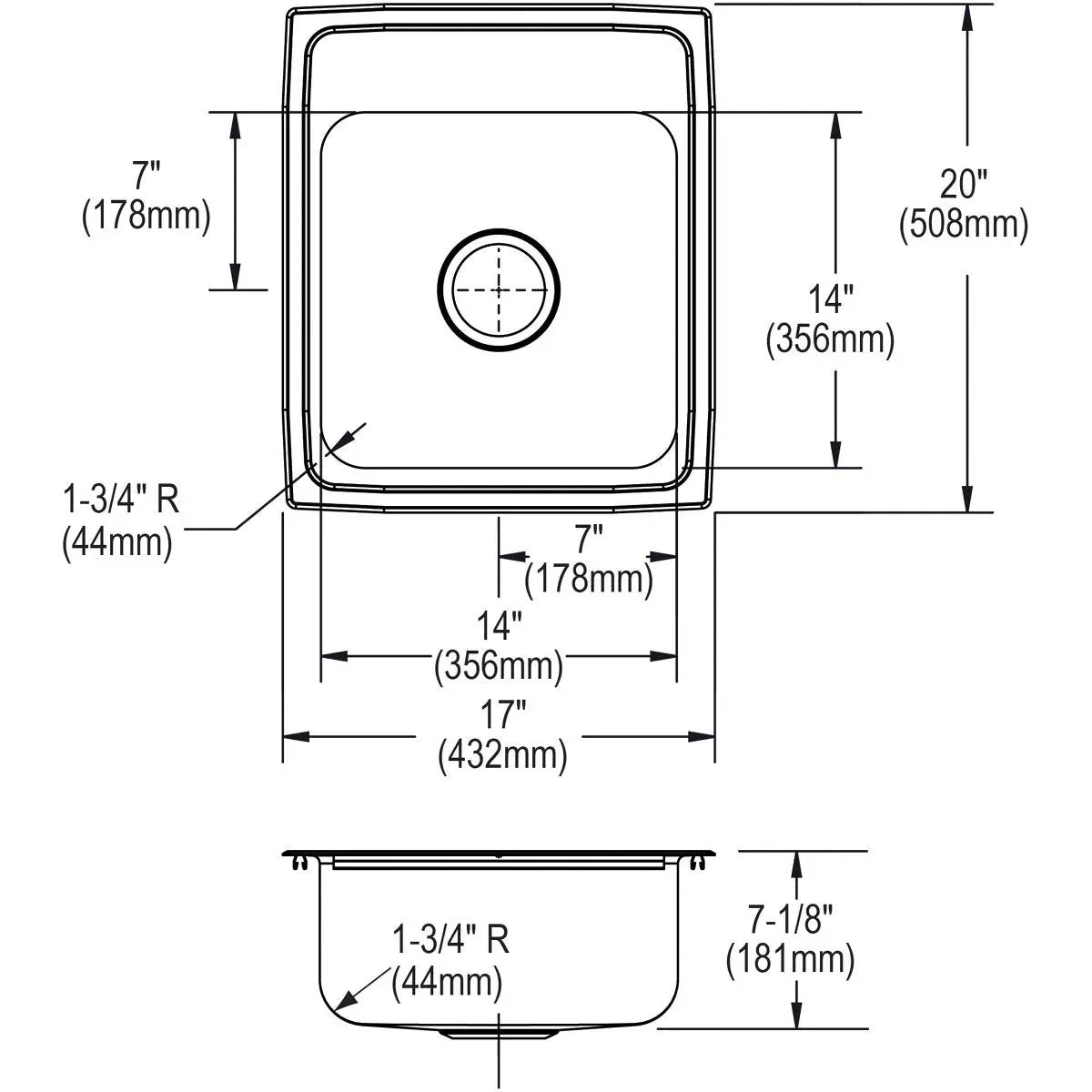 brushed satin single bowl drop-in sink