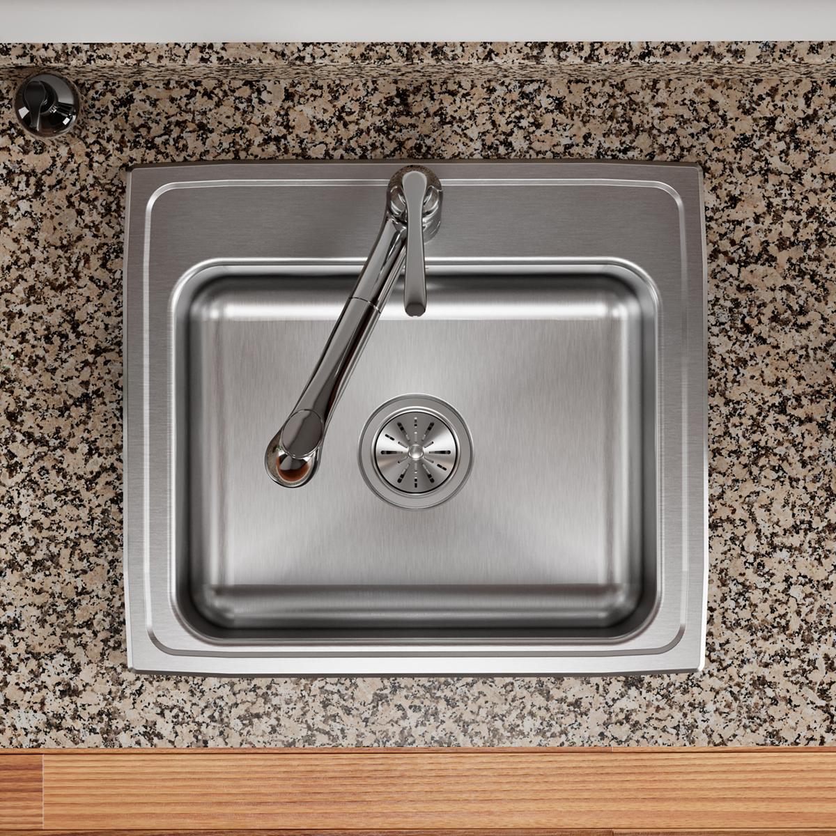 brushed satin single bowl drop-in sink
