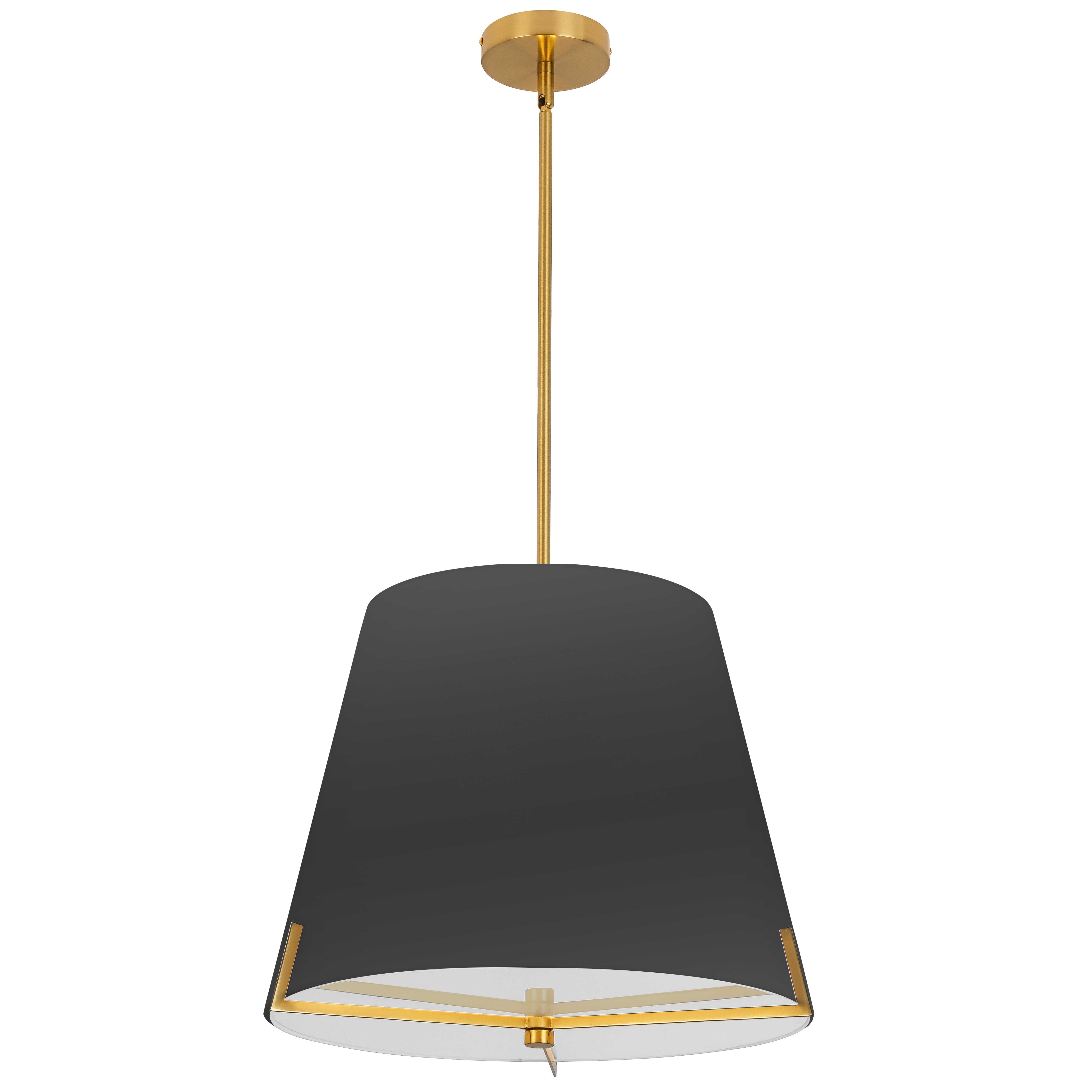 aged brass with black fabric shade pendants