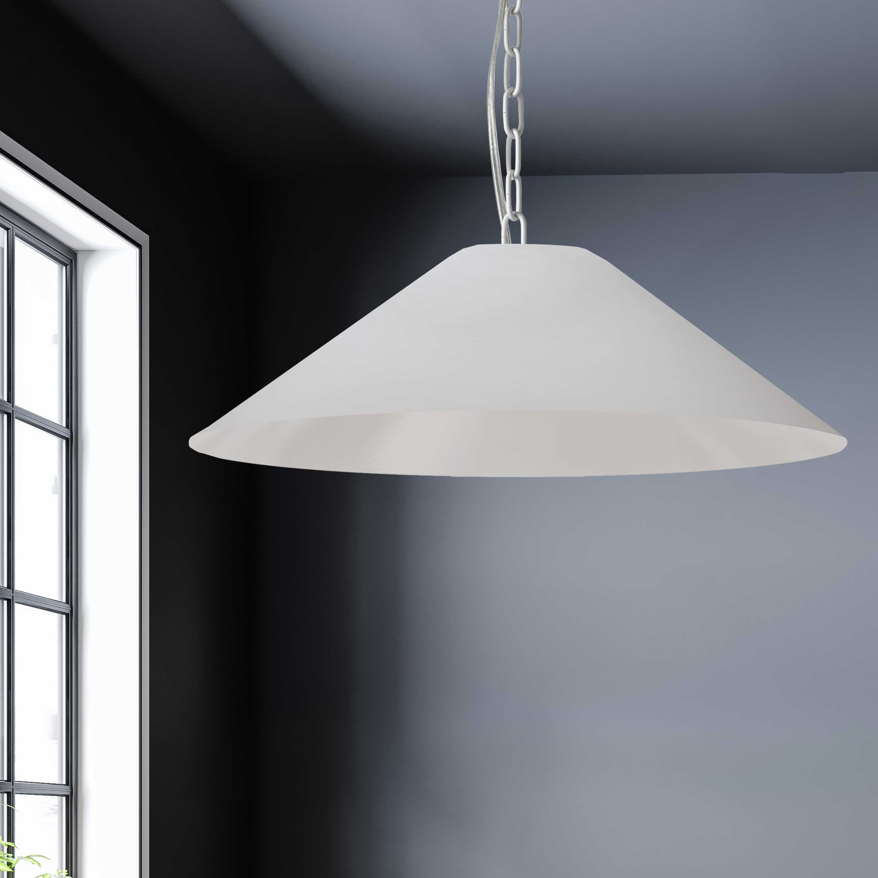 matte white with white shade pendants