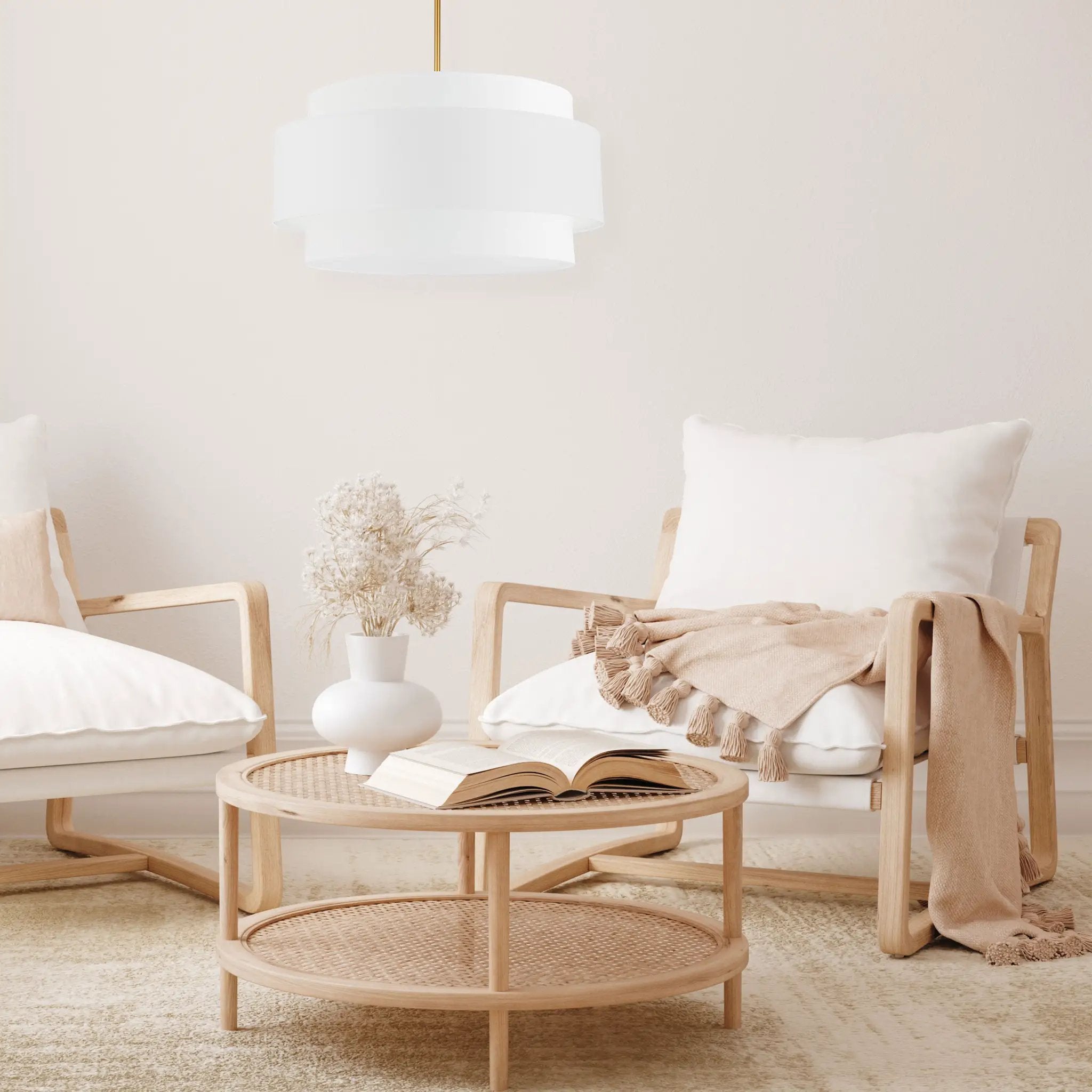 aged brass with white shade pendants