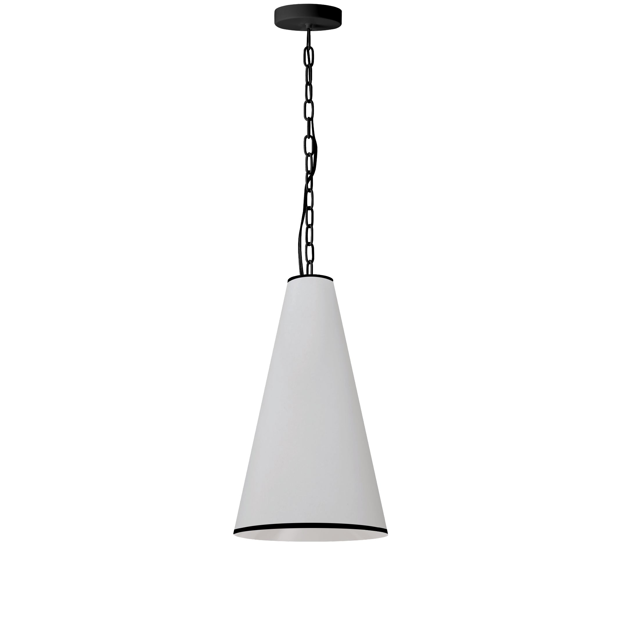 matte black with white shade and black trim pendants
