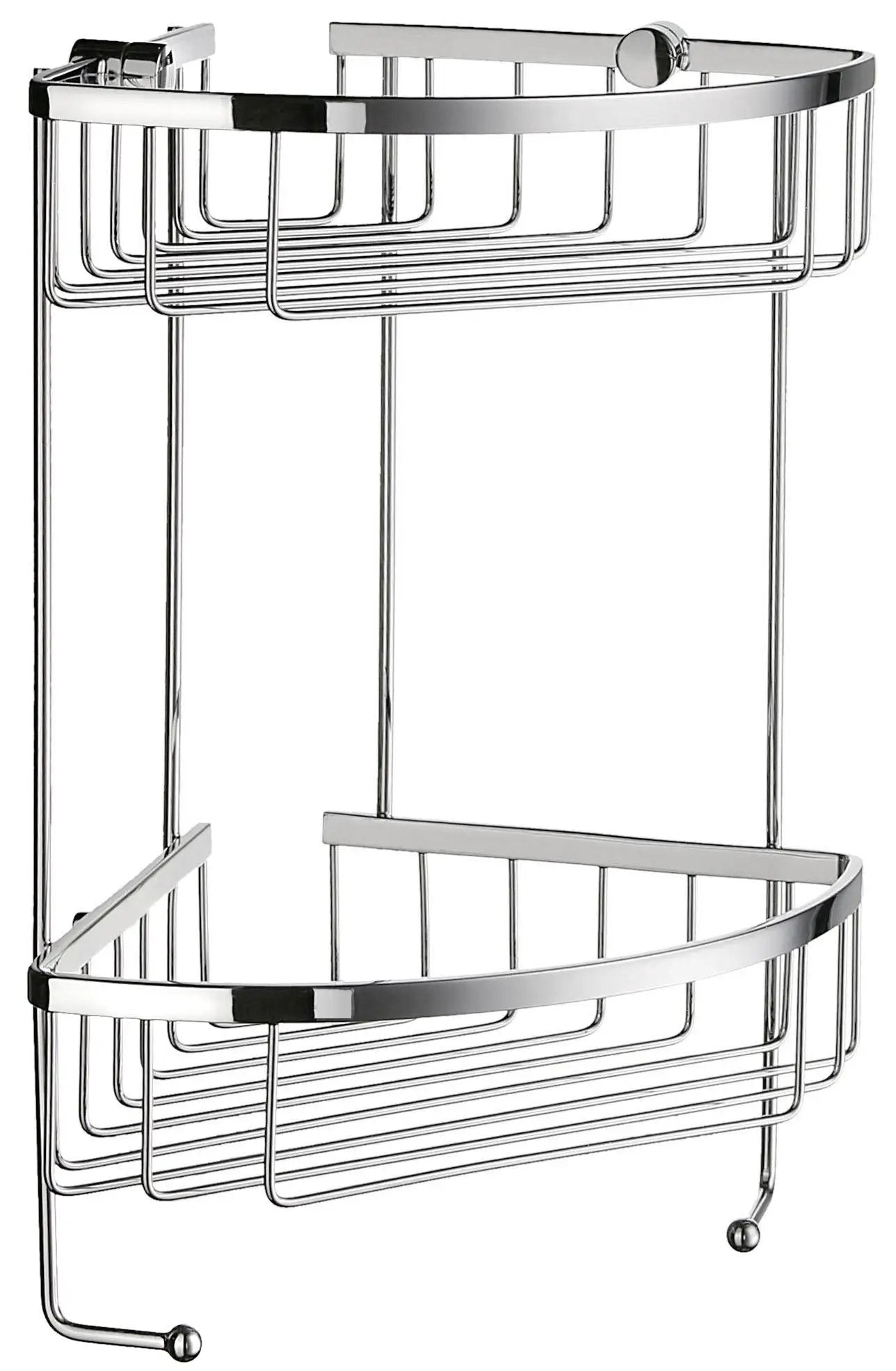 polished chrome shower basket