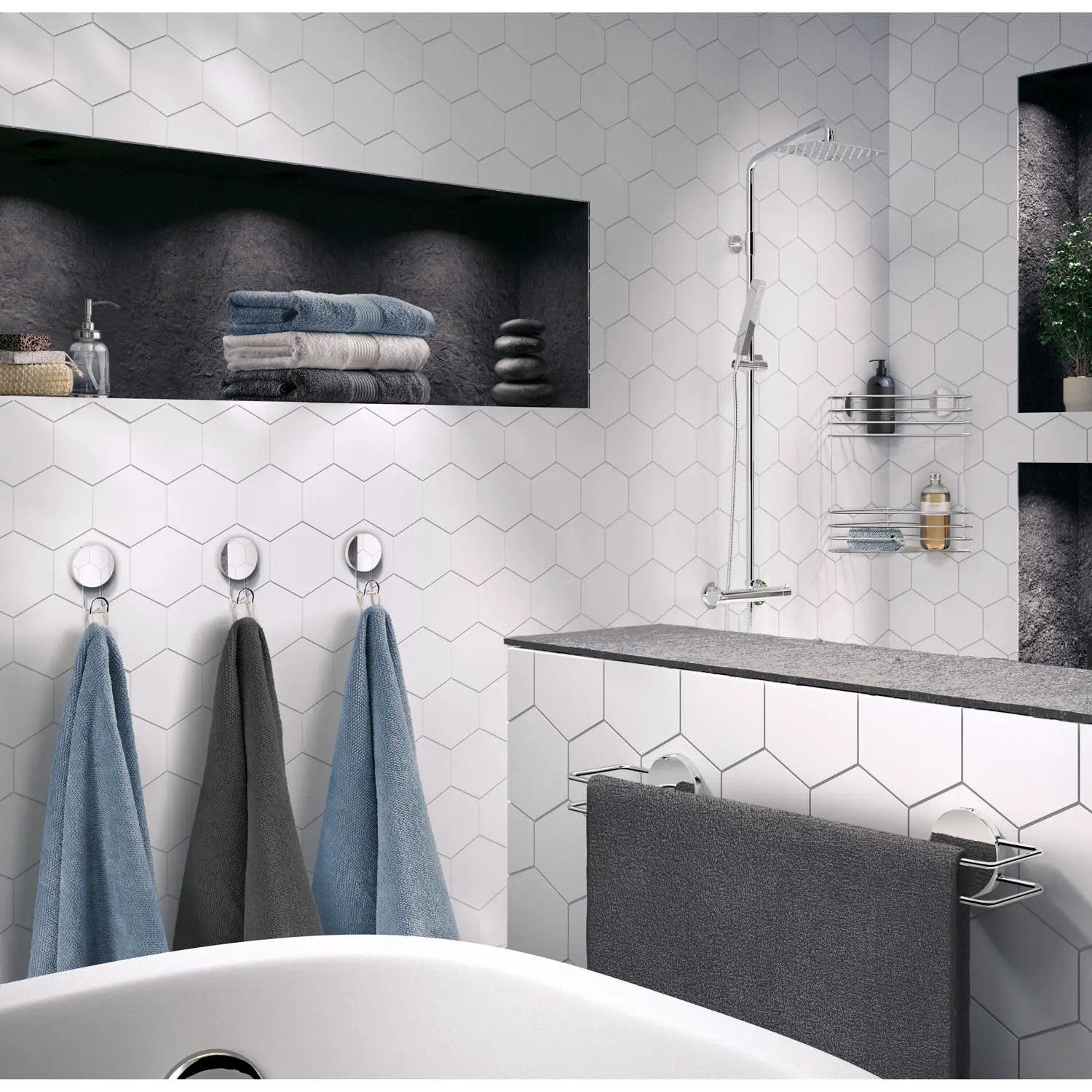 polished chrome towel rail