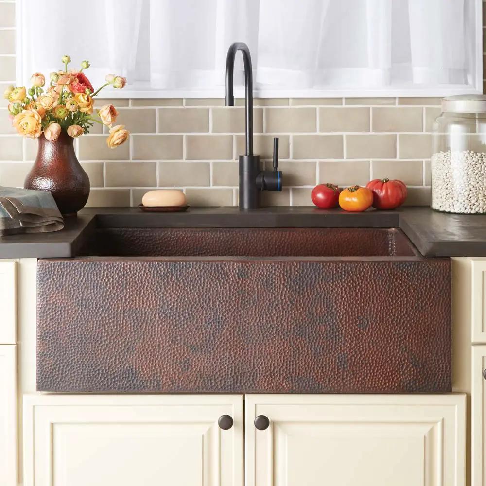 antique copper kitchen sink