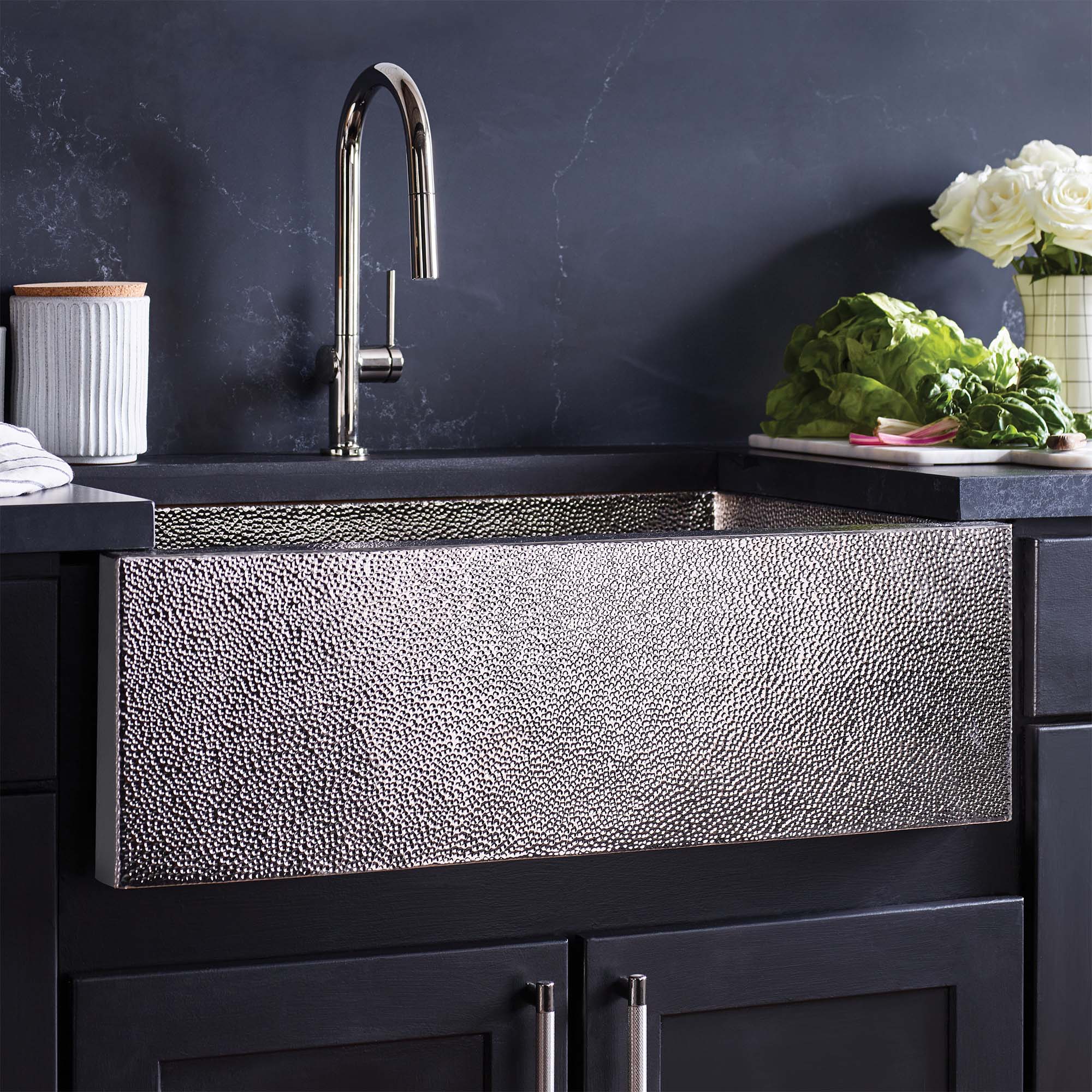 polished nickel kitchen sink